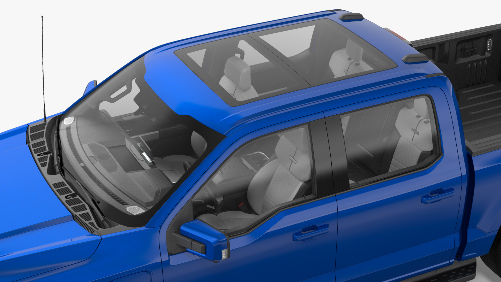 3D Electric Pickup Truck Rigged model