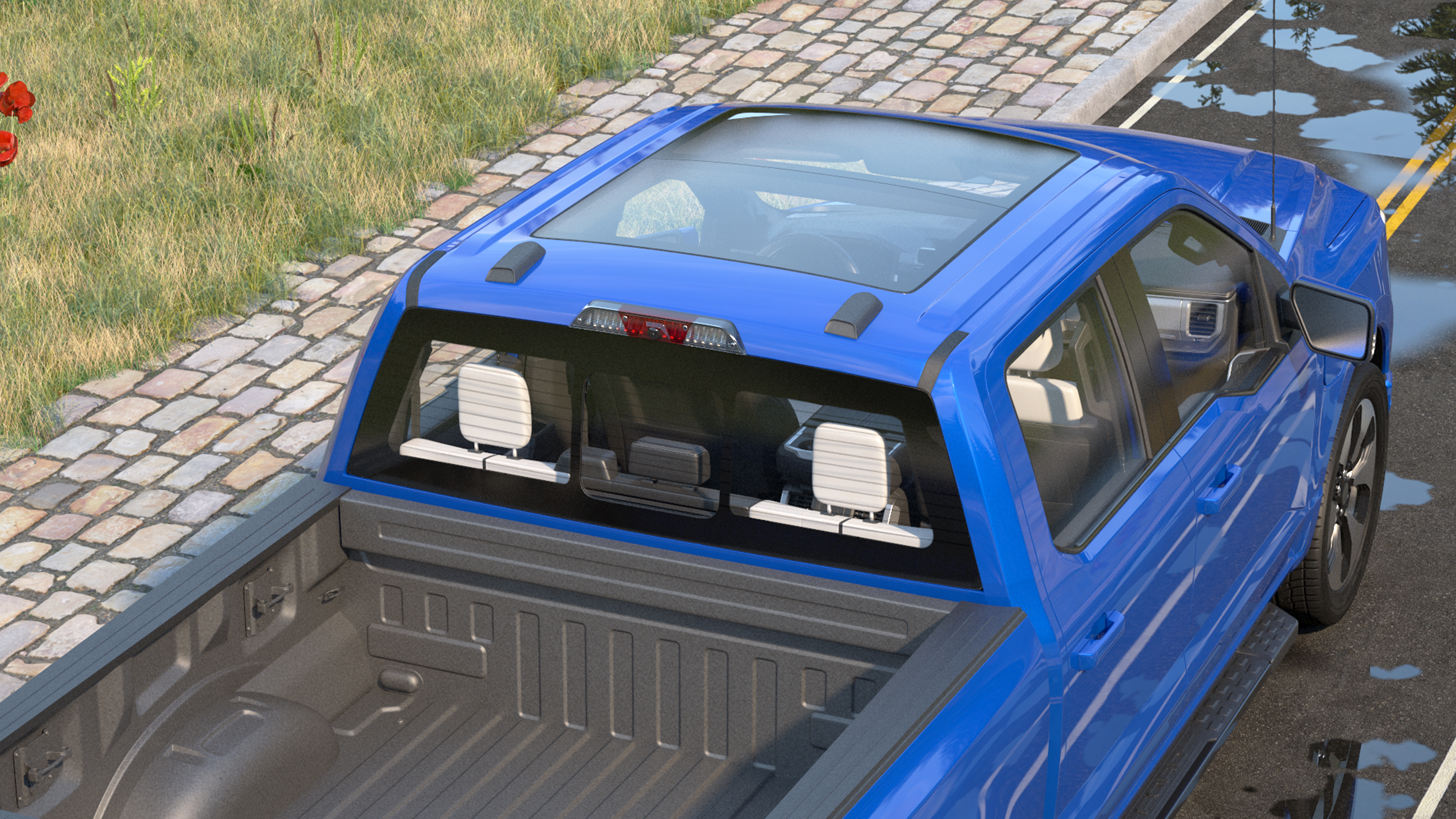 3D Electric Pickup Truck Rigged model