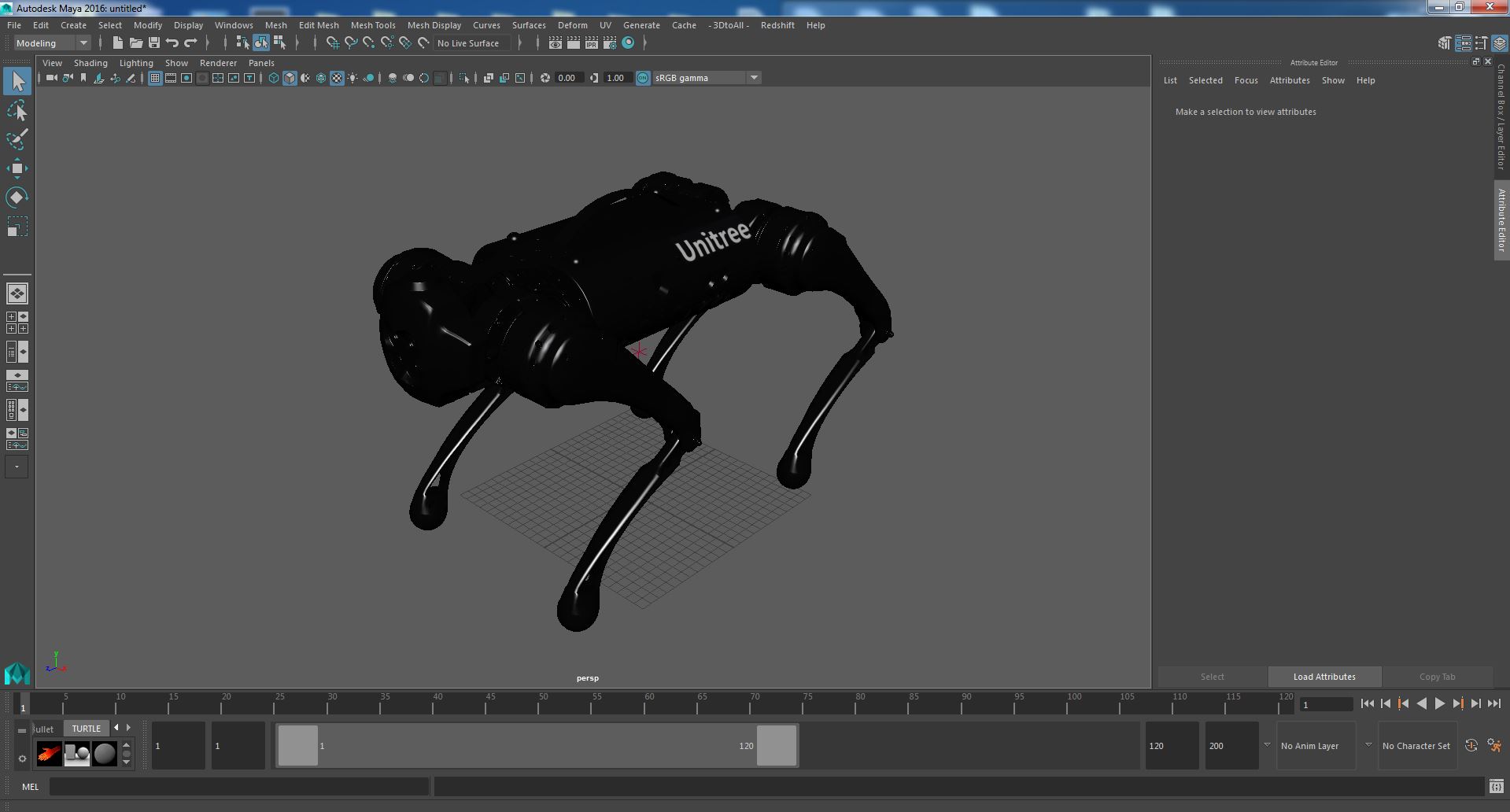 Black Unitree Go1 Quadruped 3D