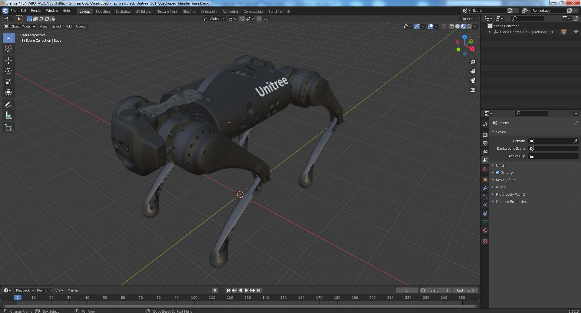 Black Unitree Go1 Quadruped 3D