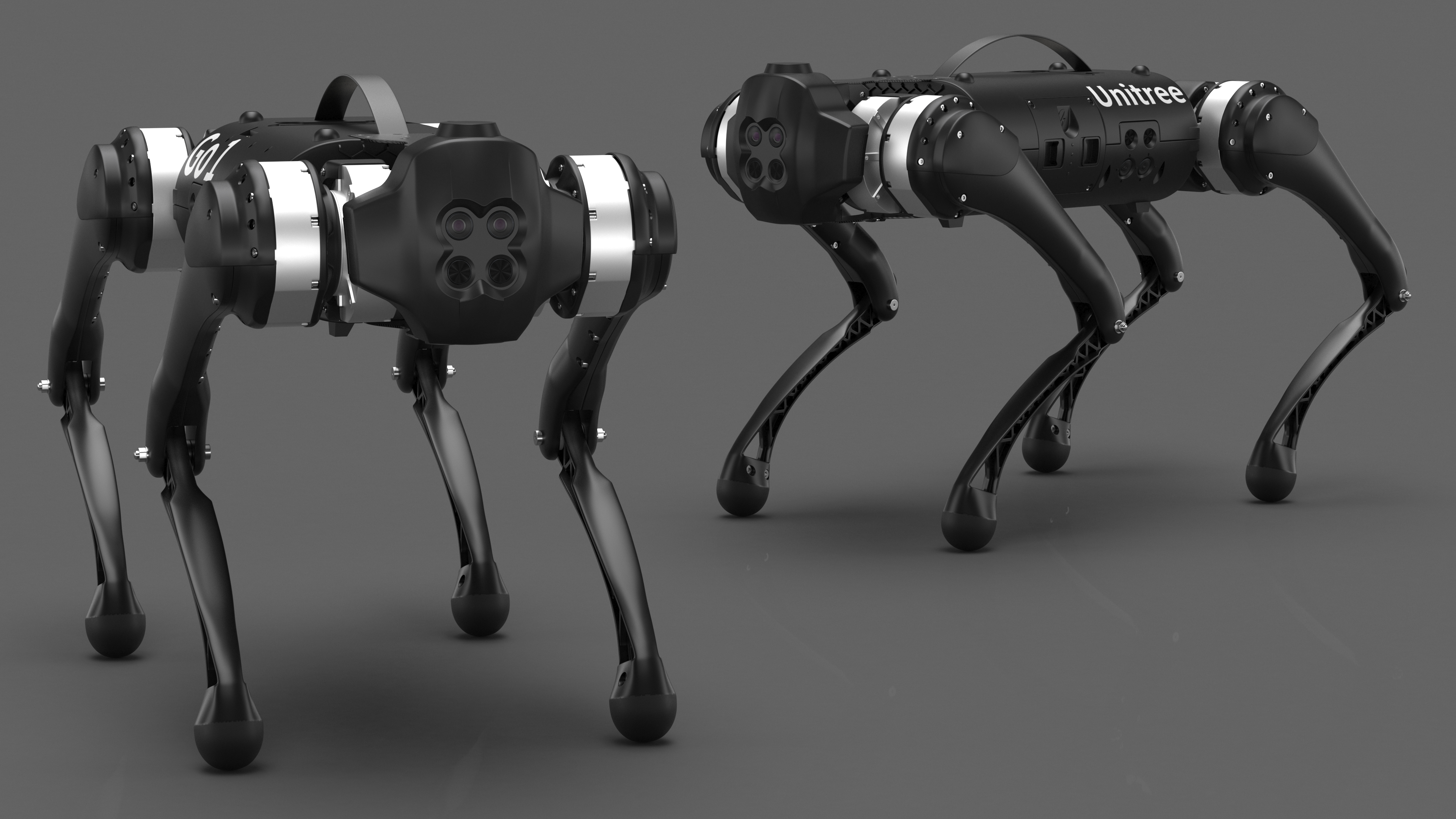 Black Unitree Go1 Quadruped 3D