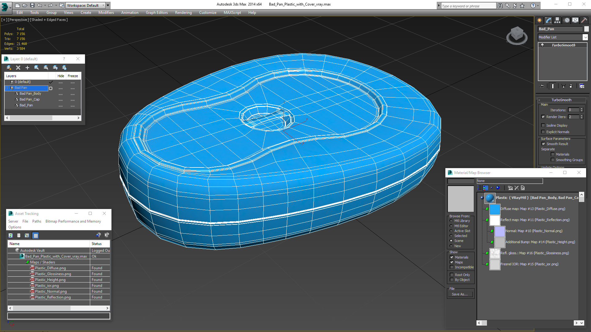 3D Bad Pan Plastic with Cover