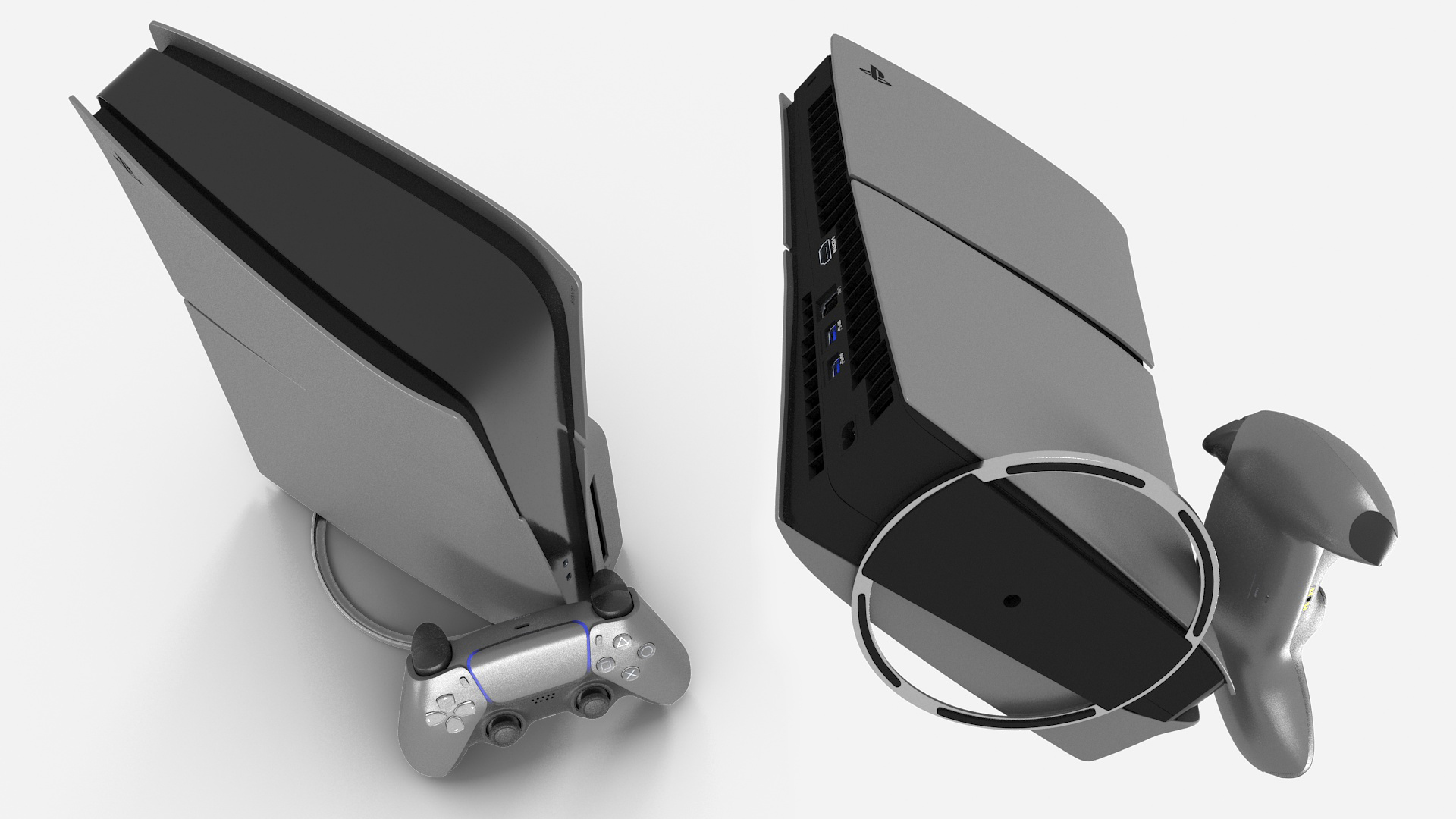 Slim Console Sony PlayStation 5 Sterling Silver 3D