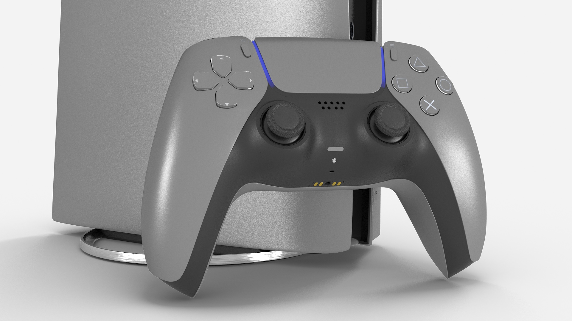 Slim Console Sony PlayStation 5 Sterling Silver 3D