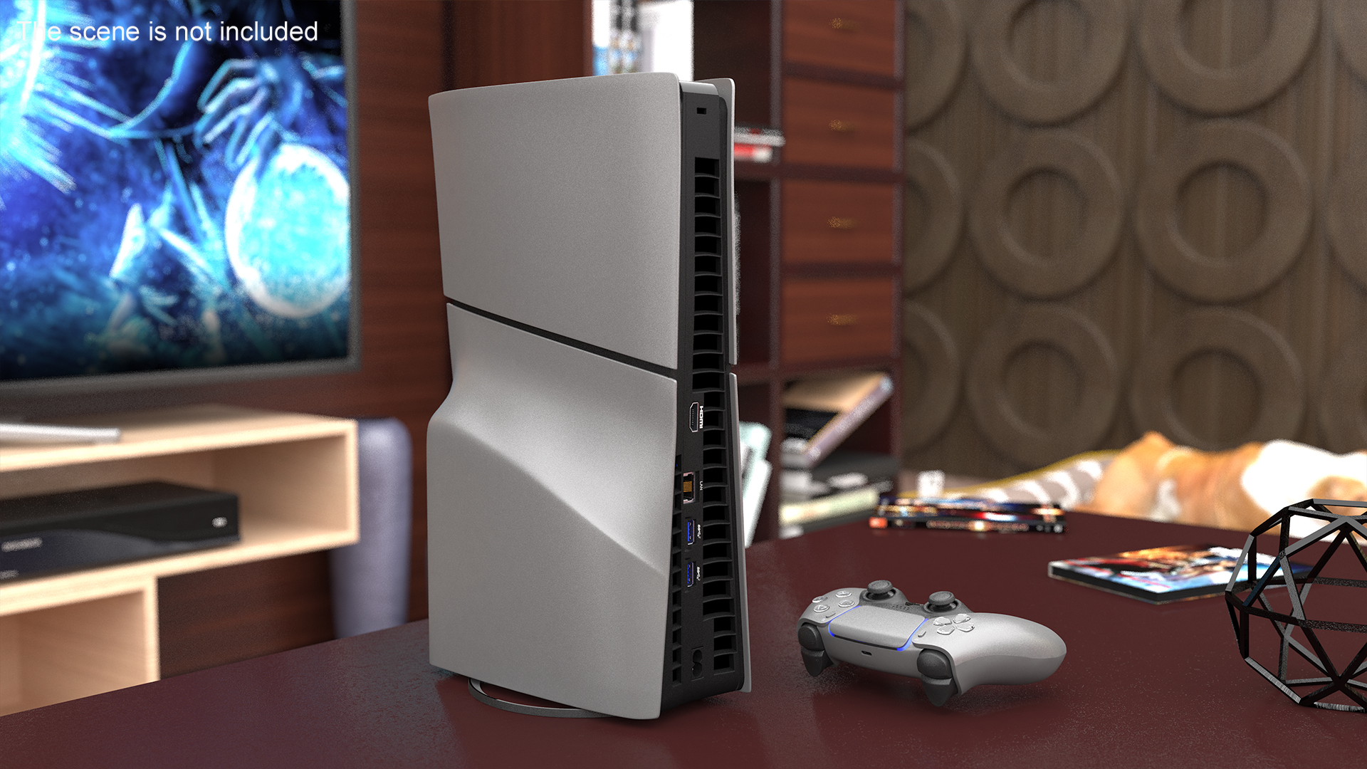 Slim Console Sony PlayStation 5 Sterling Silver 3D