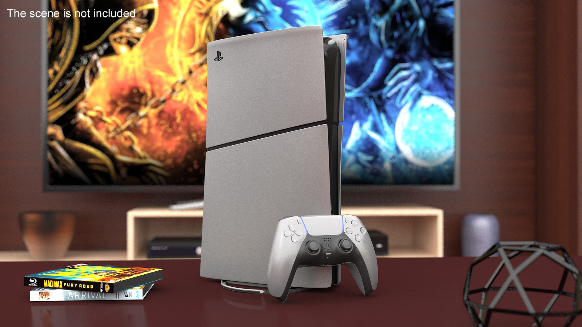 Slim Console Sony PlayStation 5 Sterling Silver 3D