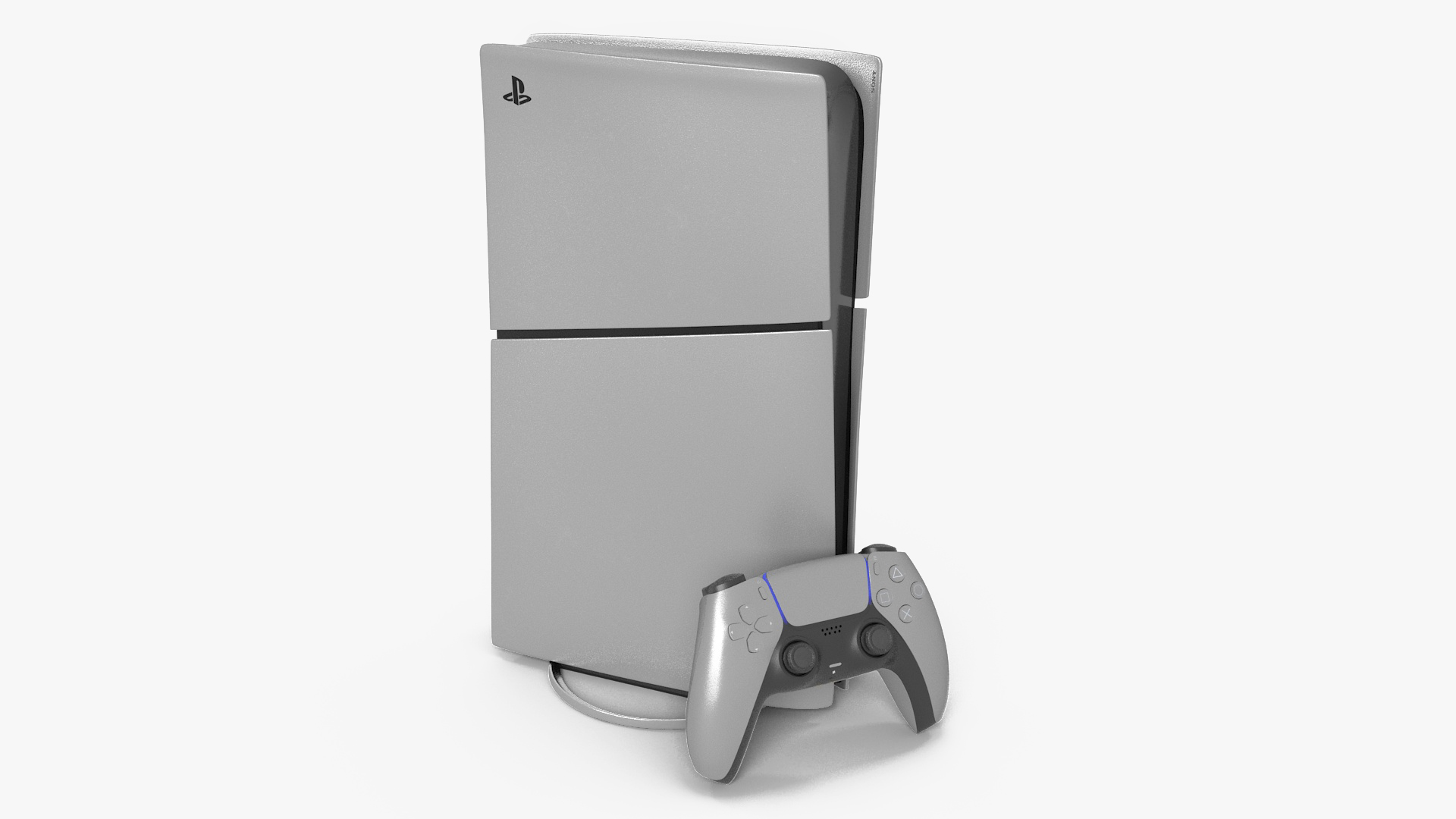 Slim Console Sony PlayStation 5 Sterling Silver 3D