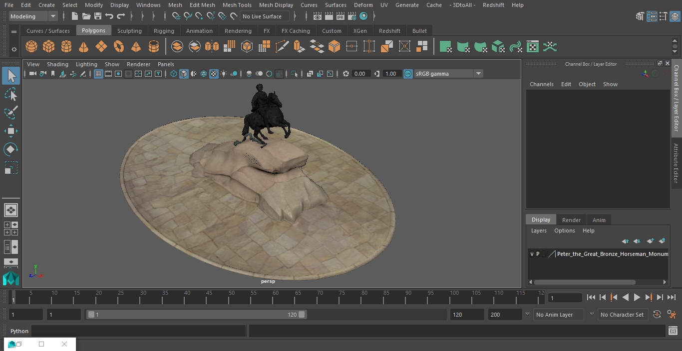 3D model Peter the Great Bronze Horseman Monument