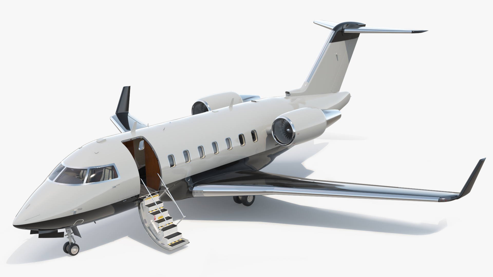 Long Range Private Business Jet with Interior 3D model preview