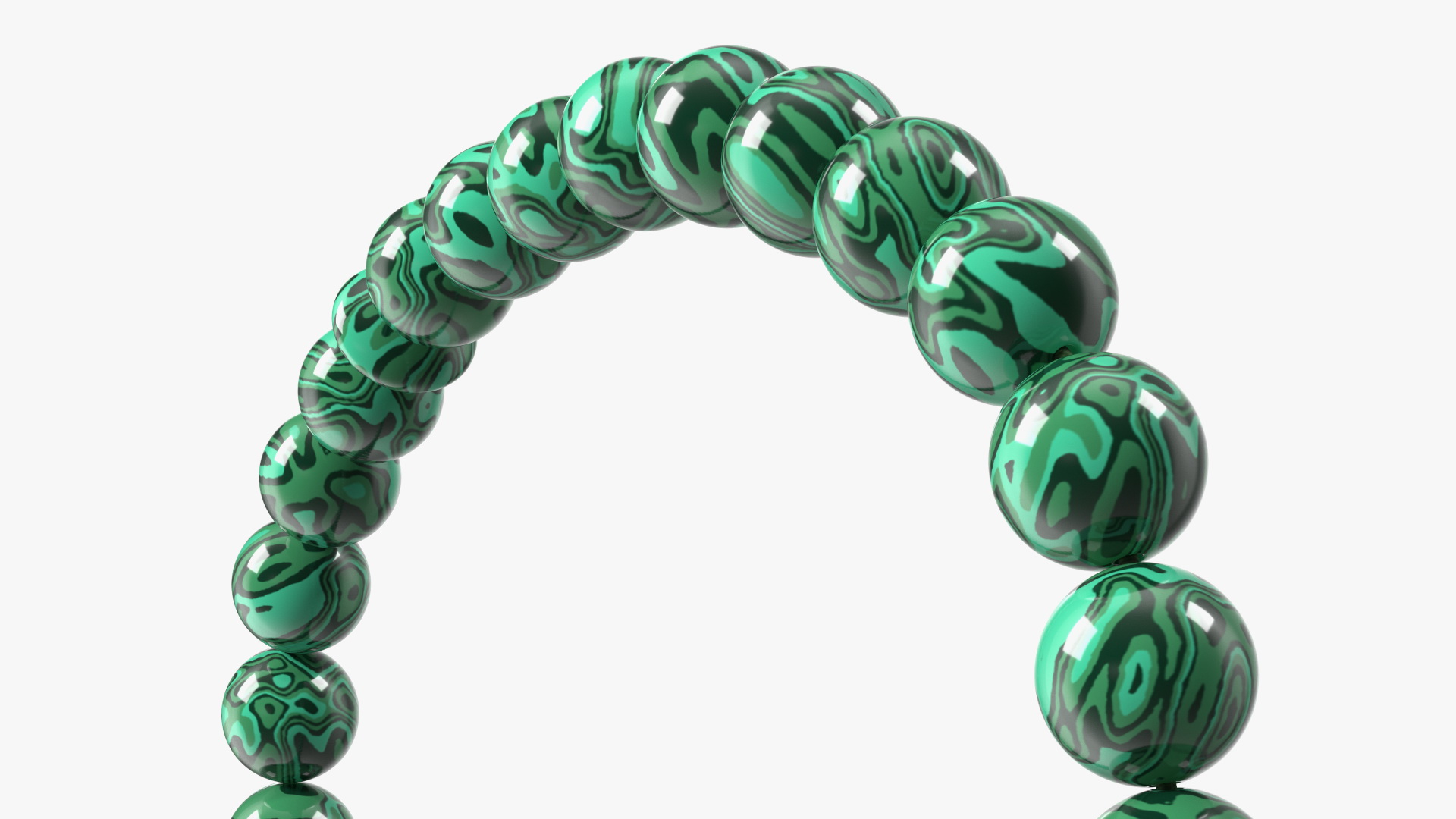 3D model Traditional Islamic Prayer Beads with Tassel Green