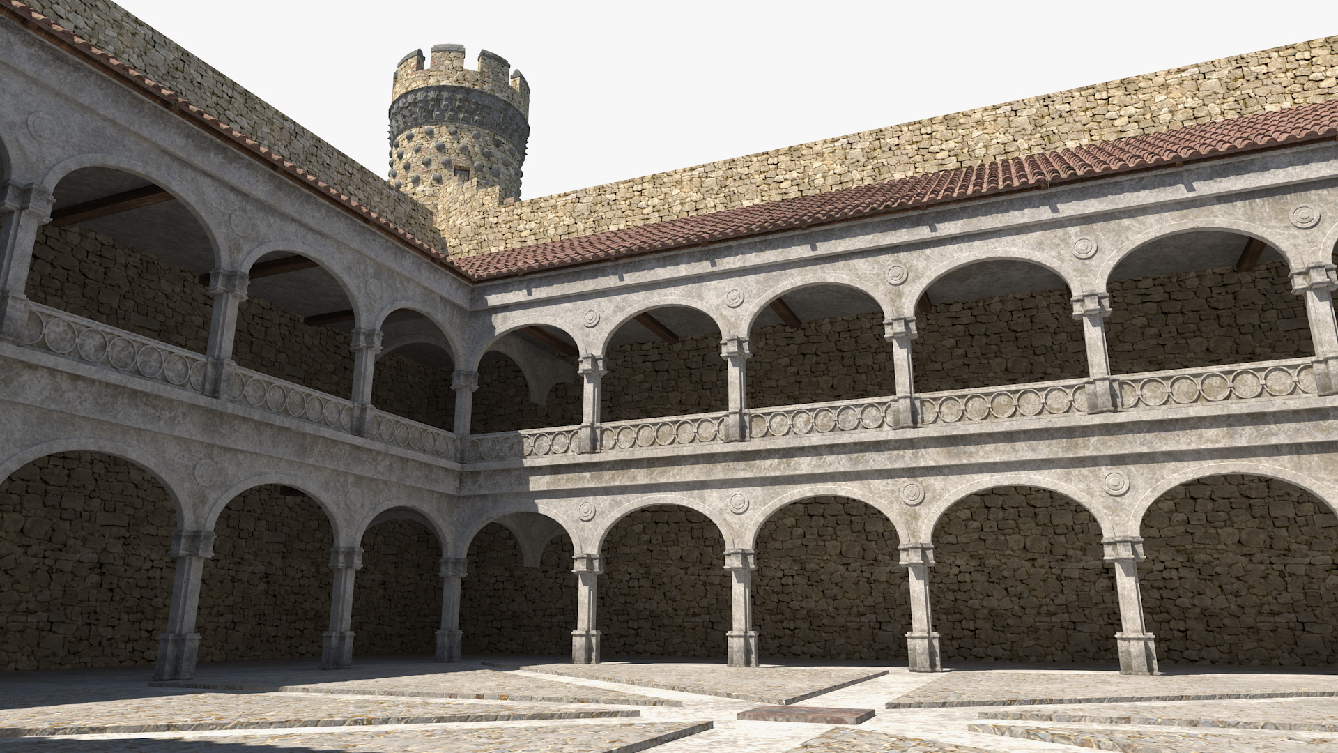 3D model Crusader Knight King Protecting Castle from Dragon