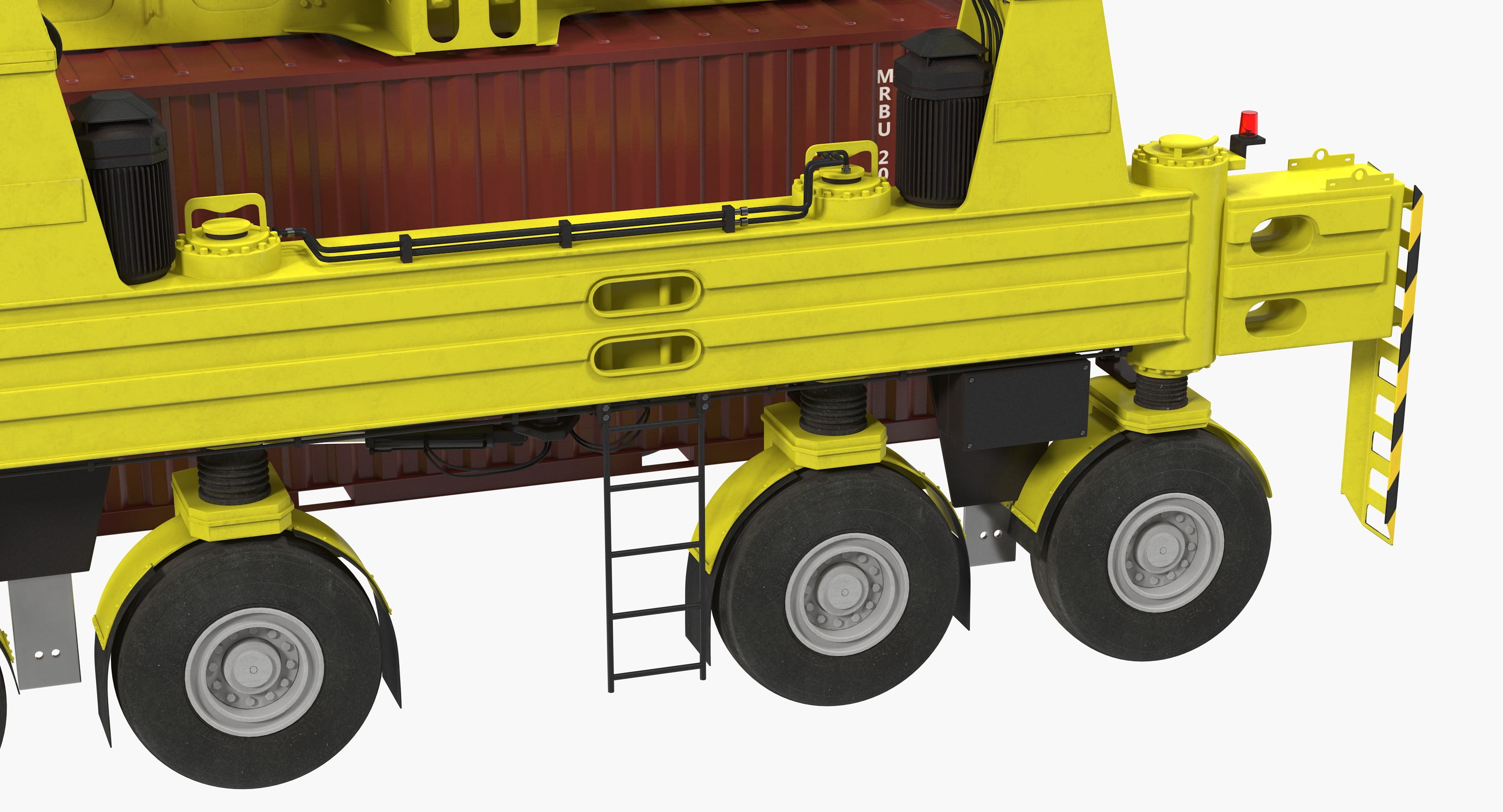 Straddle Carrier with 20ft ISO Container Rigged 3D