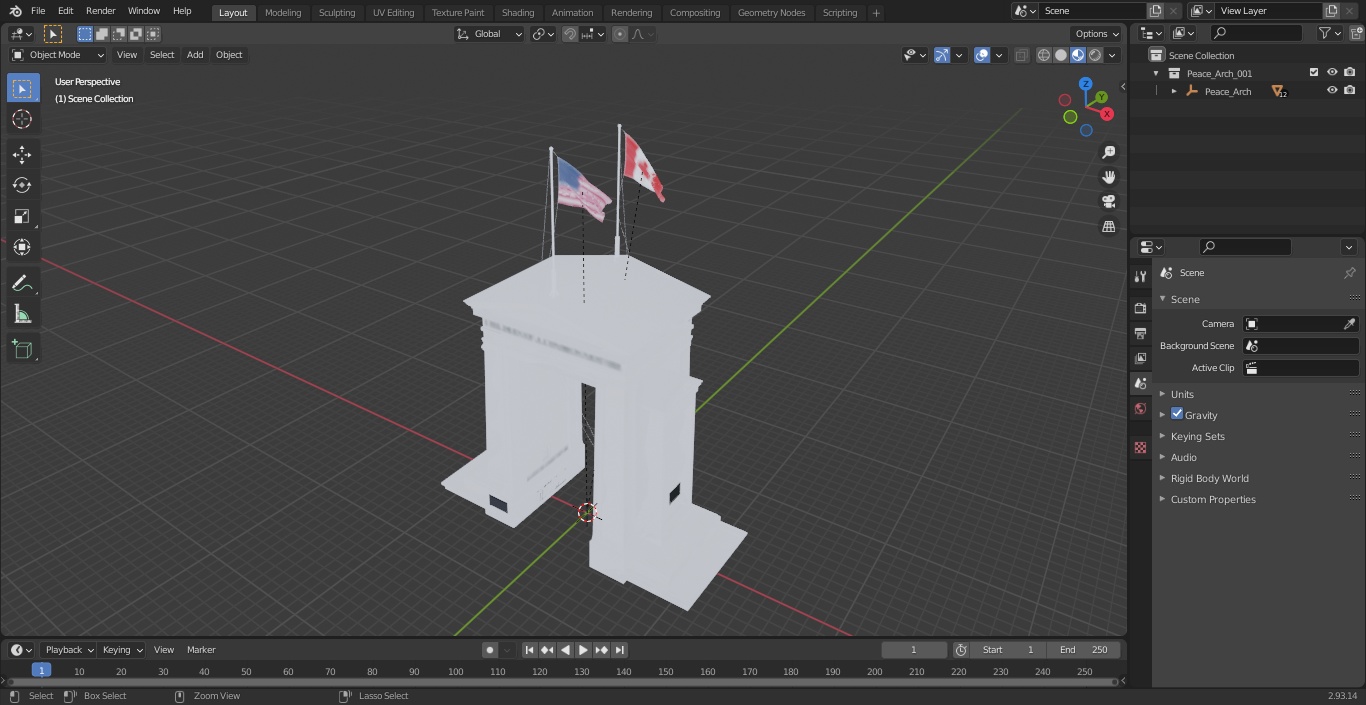 3D model Peace Arch