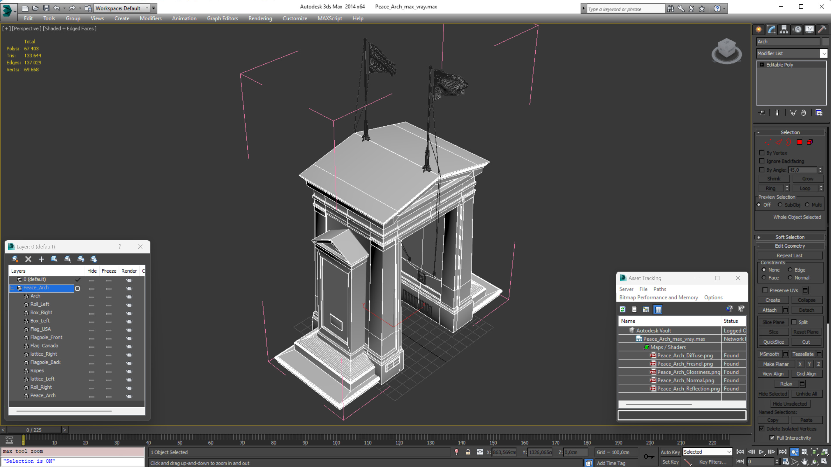 3D model Peace Arch