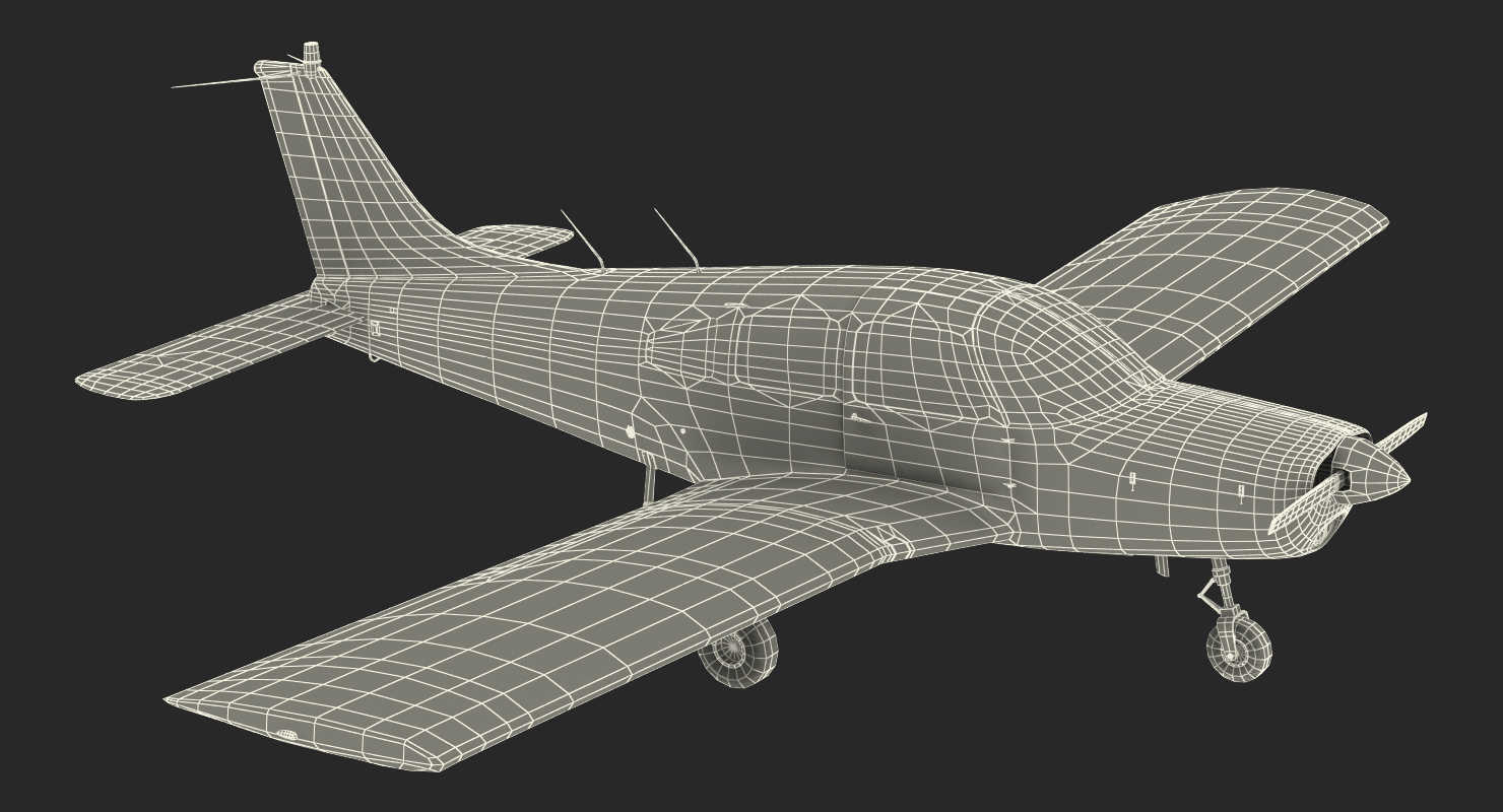 Light Aircraft Piper PA 28 161 Cherokee 3D model