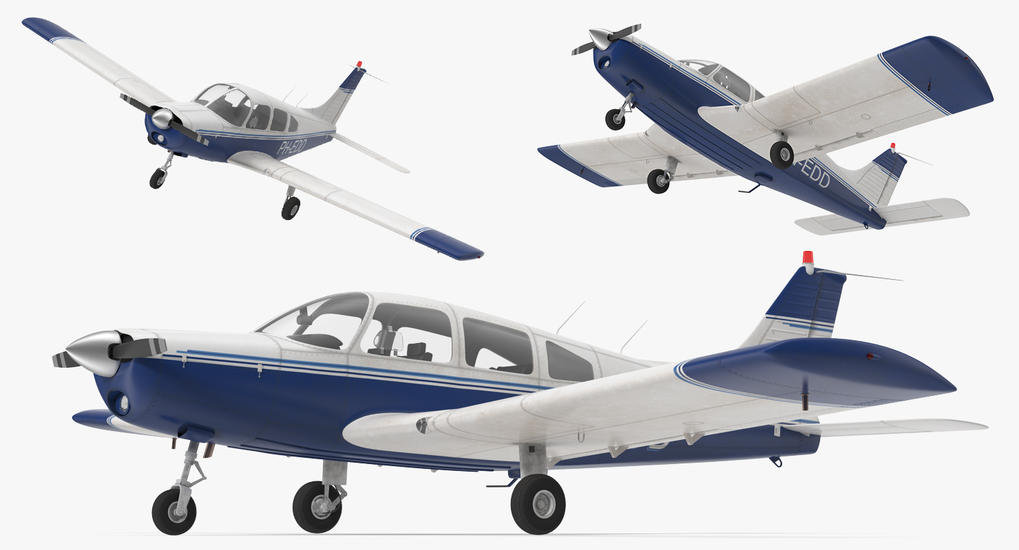 Light Aircraft Piper PA 28 161 Cherokee 3D model