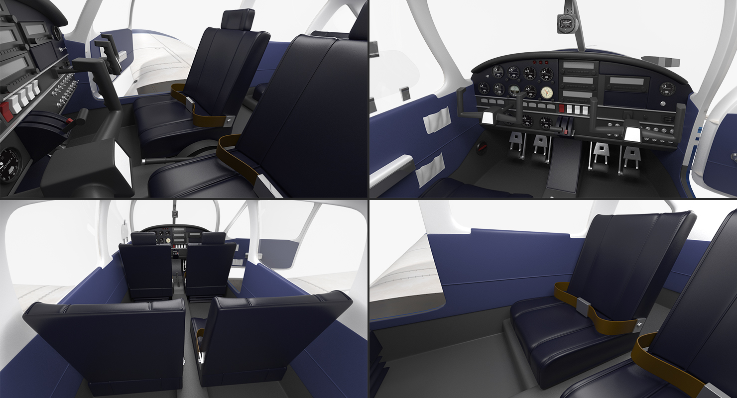 Light Aircraft Piper PA 28 161 Cherokee 3D model
