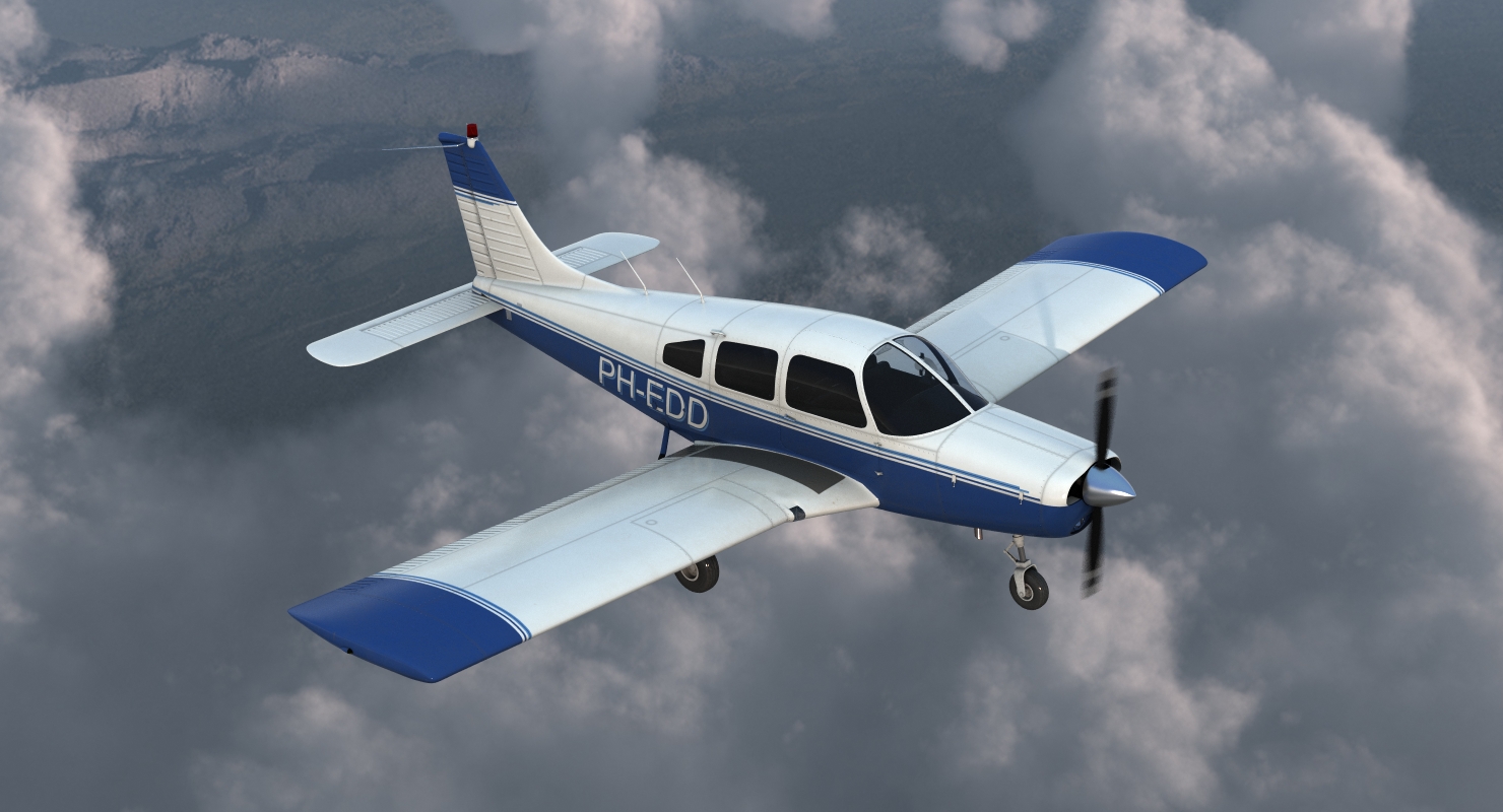 Light Aircraft Piper PA 28 161 Cherokee 3D model