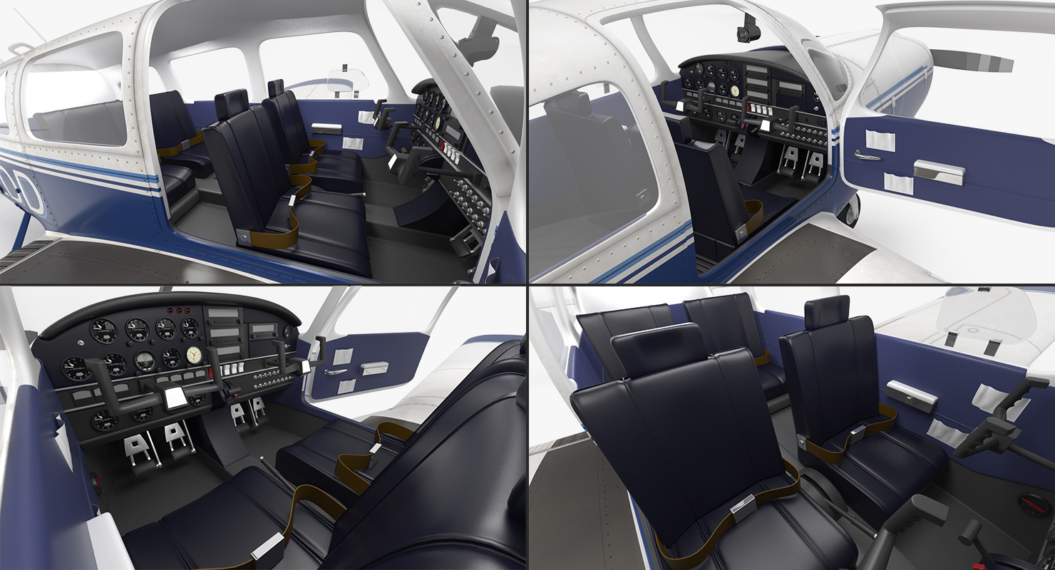Light Aircraft Piper PA 28 161 Cherokee 3D model
