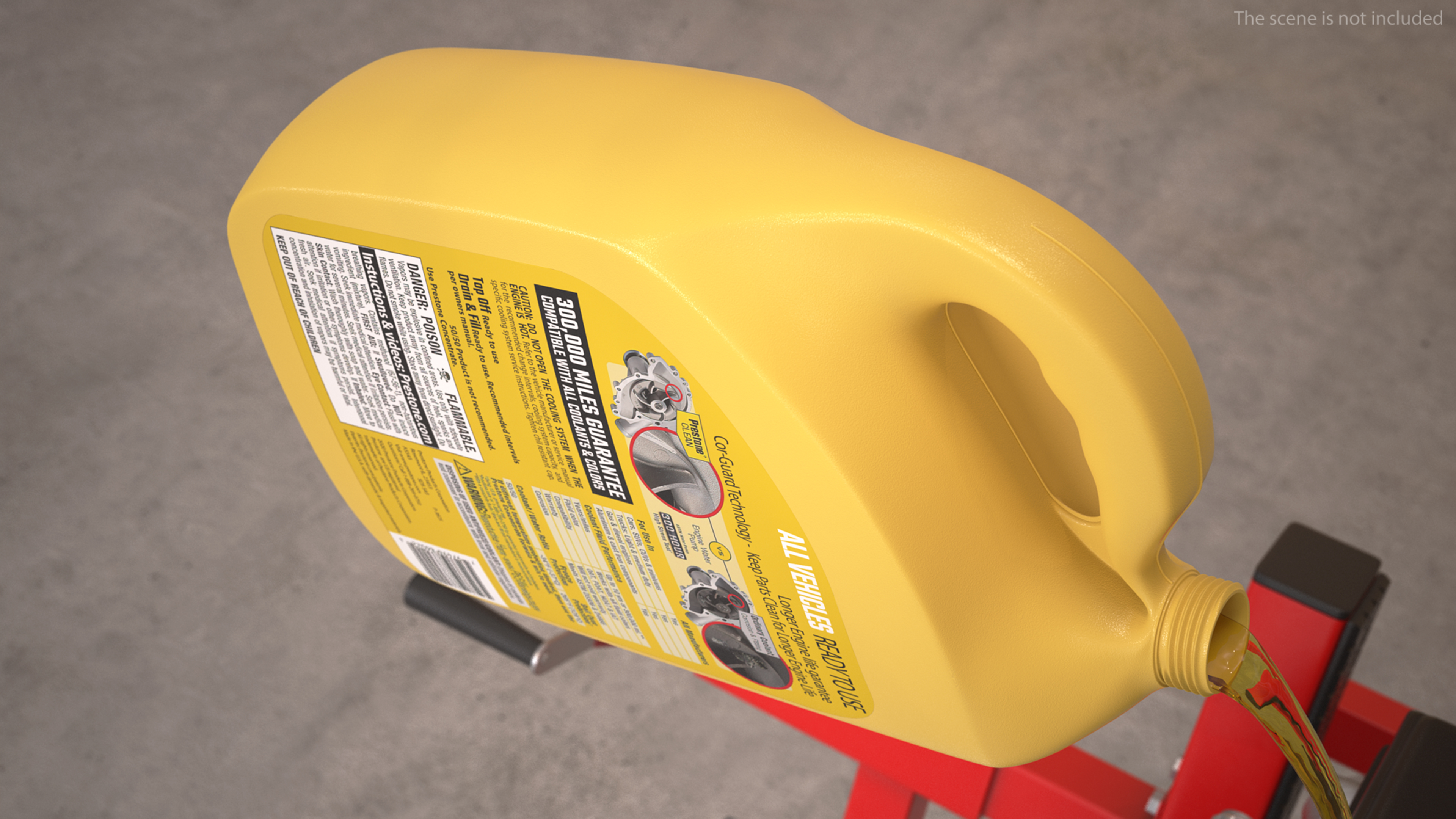 3D Prestone Yellow Antifreeze Pouring Out model
