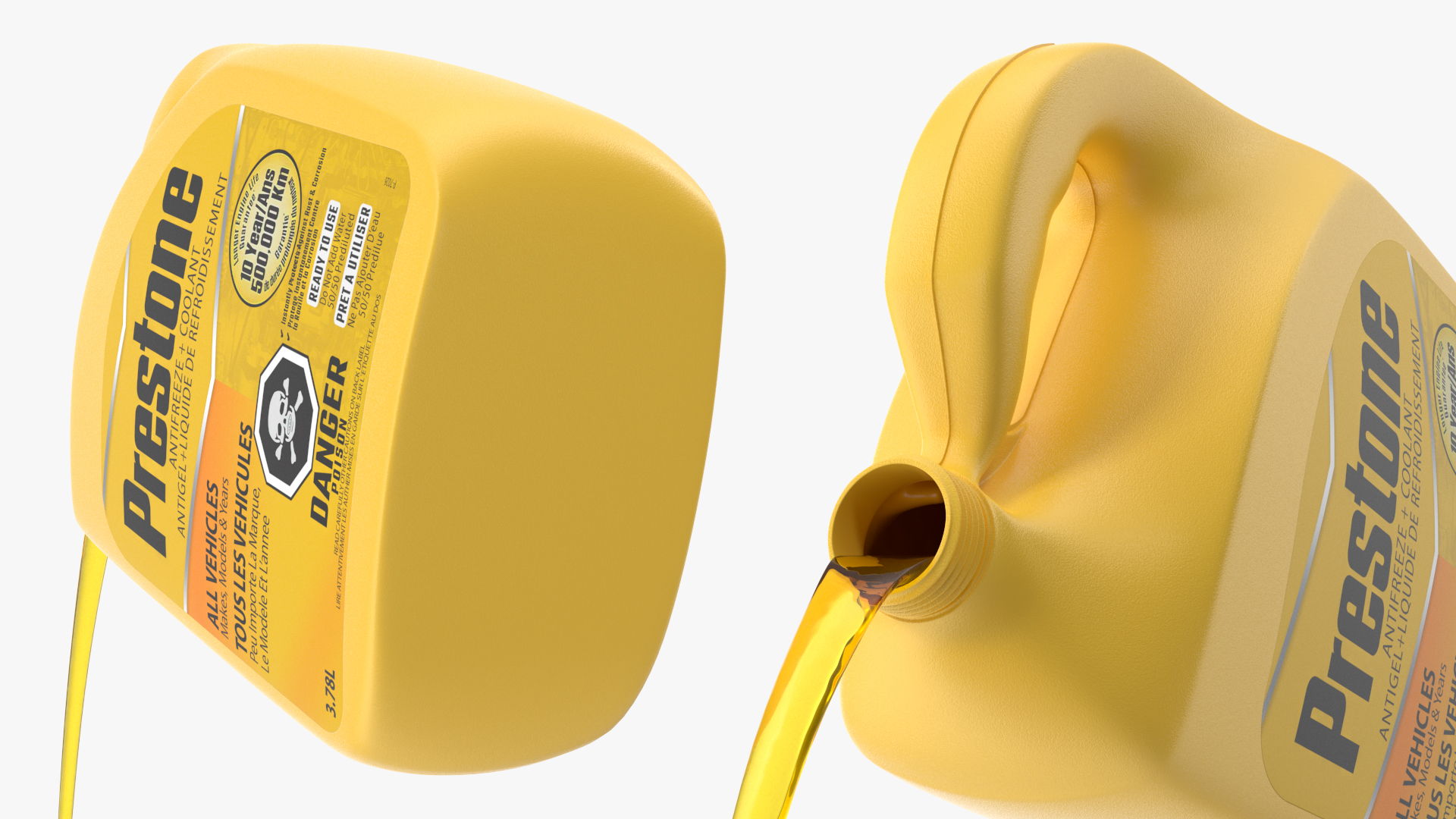 3D Prestone Yellow Antifreeze Pouring Out model