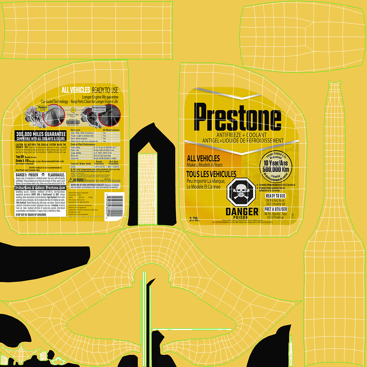 3D Prestone Yellow Antifreeze Pouring Out model