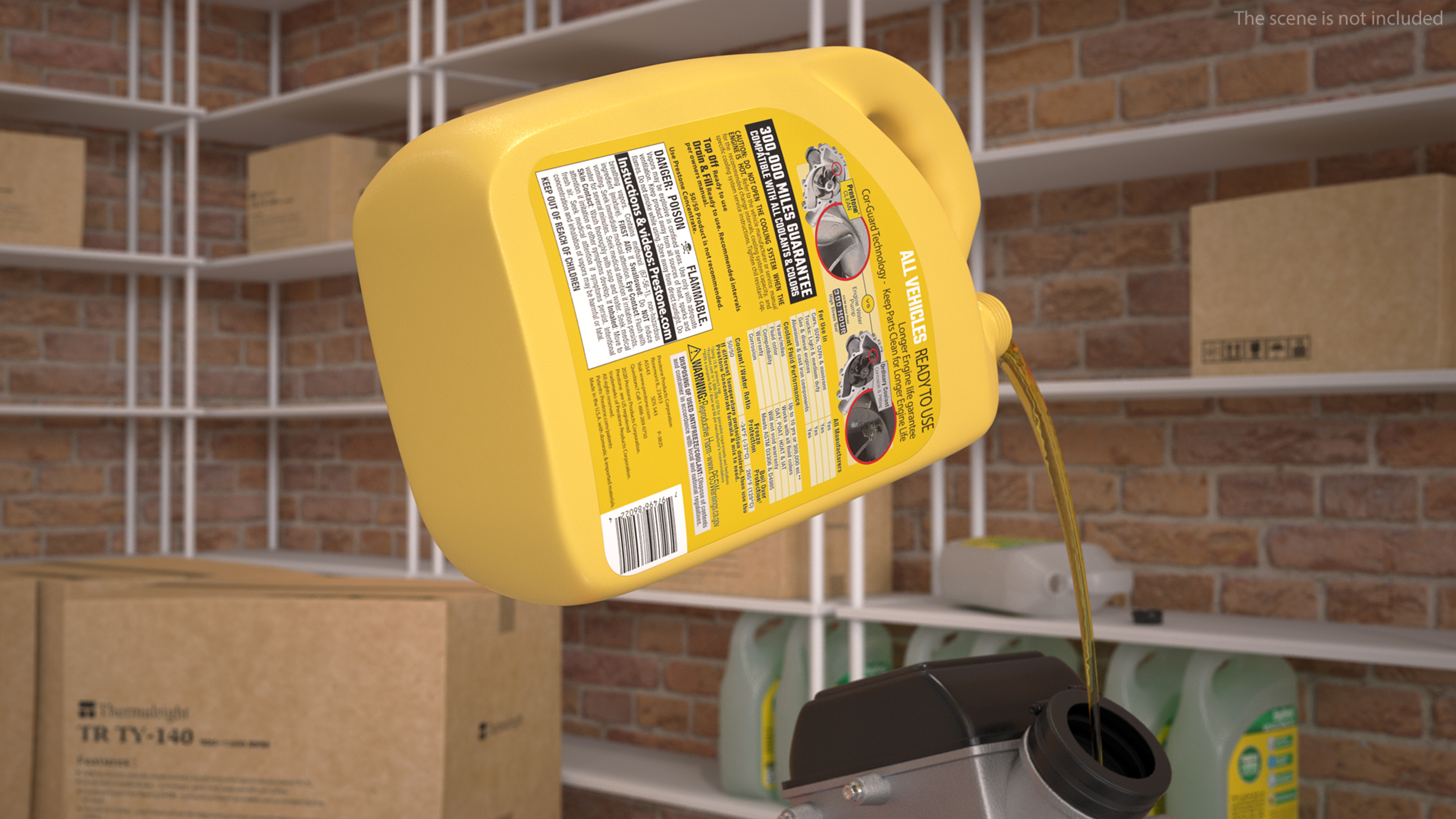 3D Prestone Yellow Antifreeze Pouring Out model