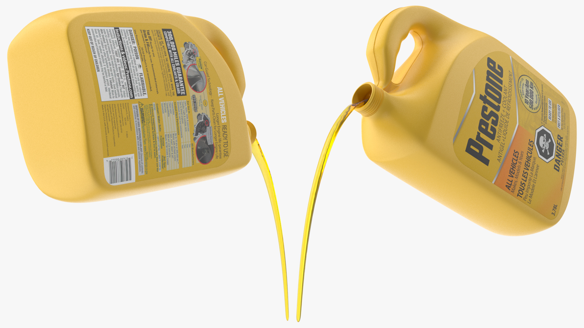 3D Prestone Yellow Antifreeze Pouring Out model