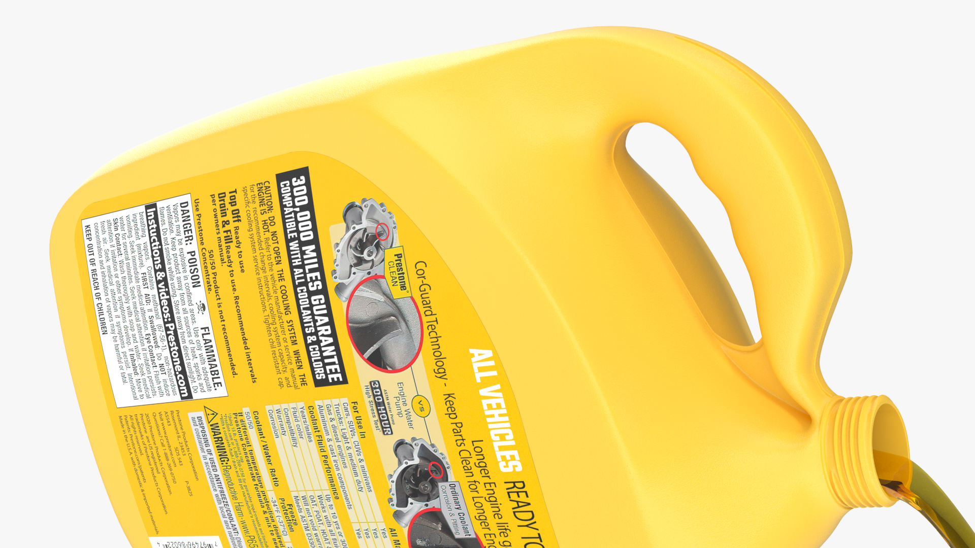 3D Prestone Yellow Antifreeze Pouring Out model
