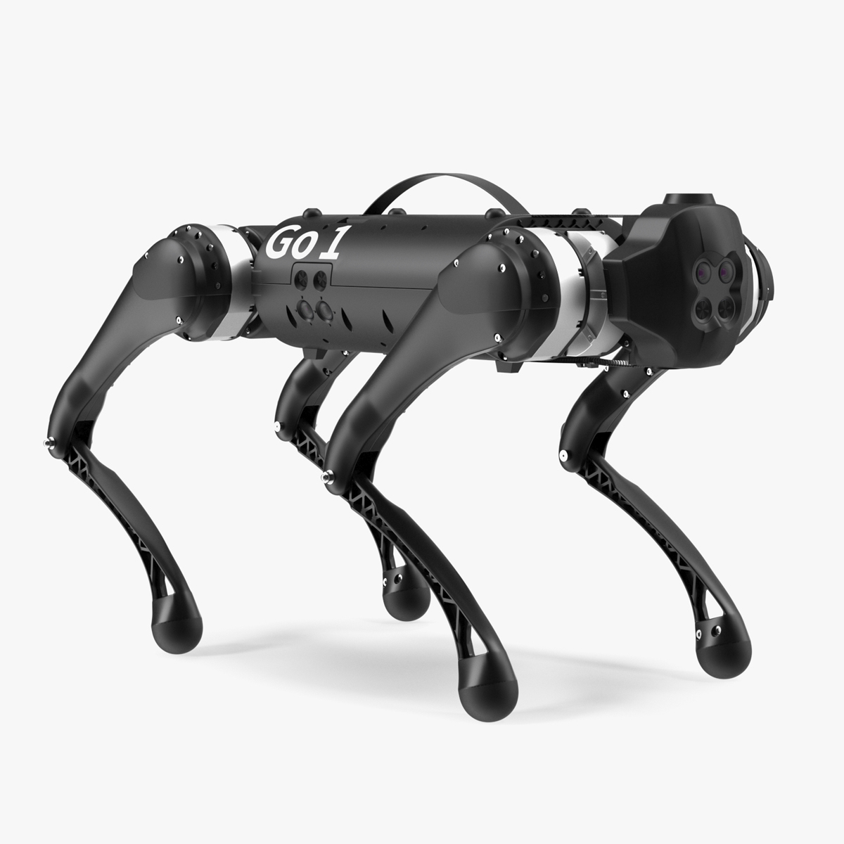 Unitree Go1 EDU Plus Black Rigged for Cinema 4D 3D