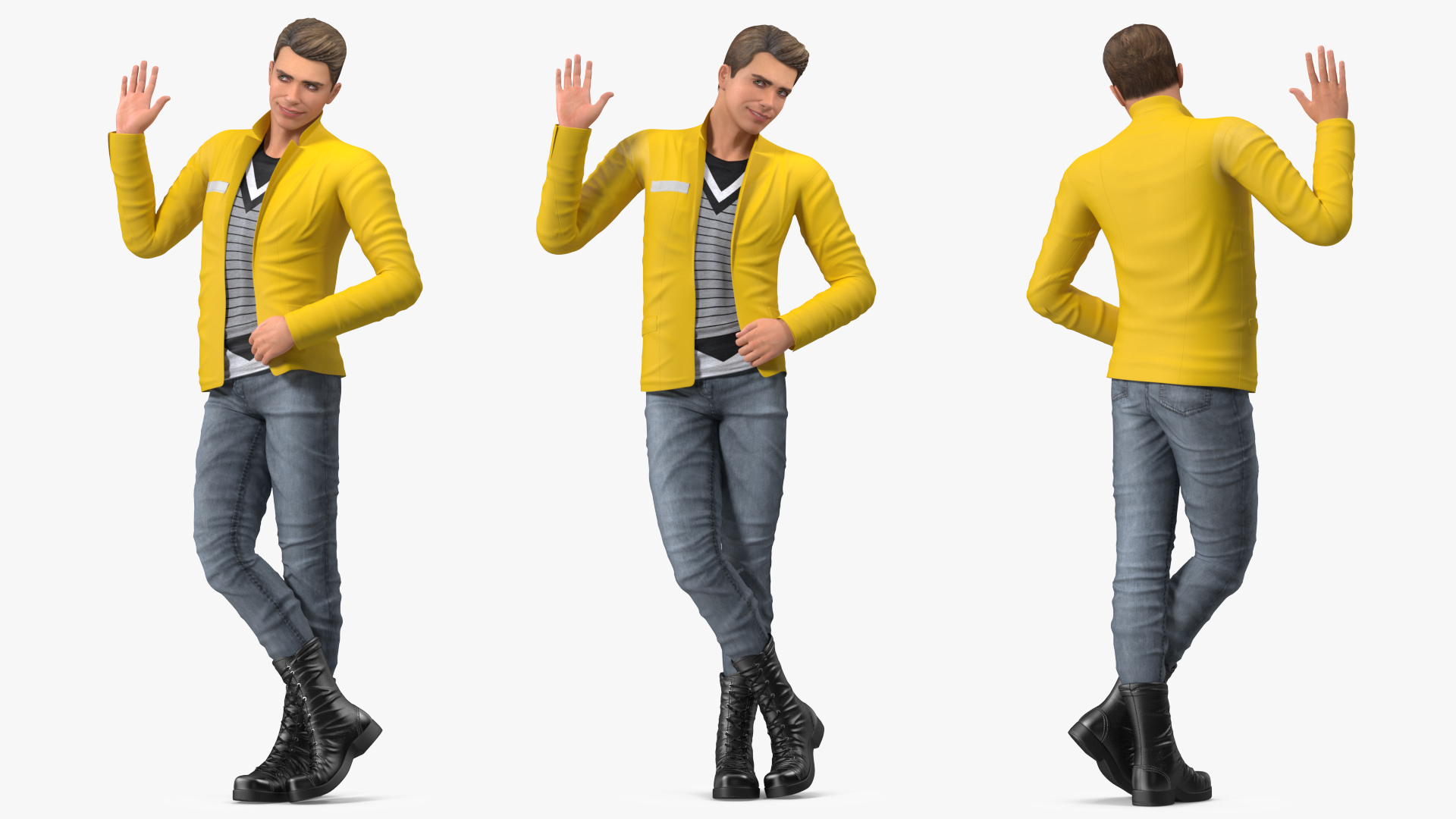 3D Teenage Boy Fashionable Style Rigged