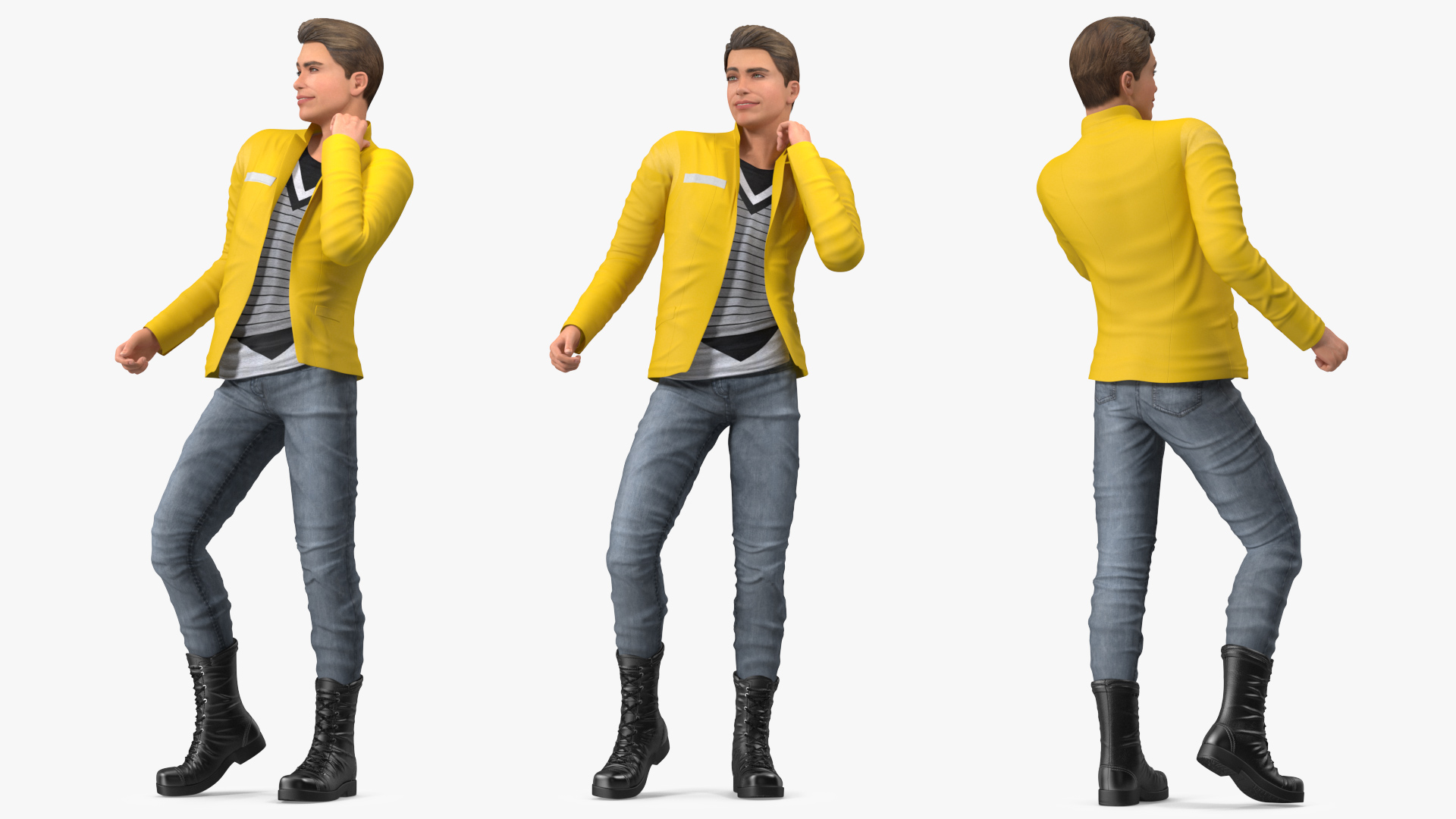3D Teenage Boy Fashionable Style Rigged