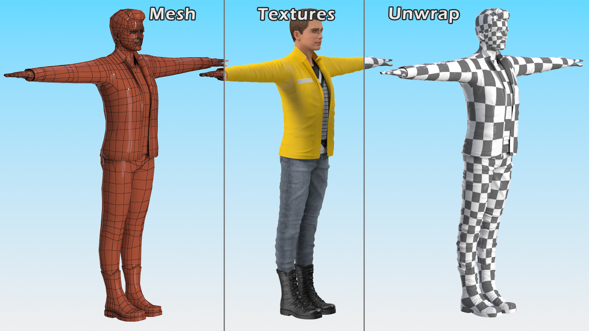 3D Teenage Boy Fashionable Style Rigged
