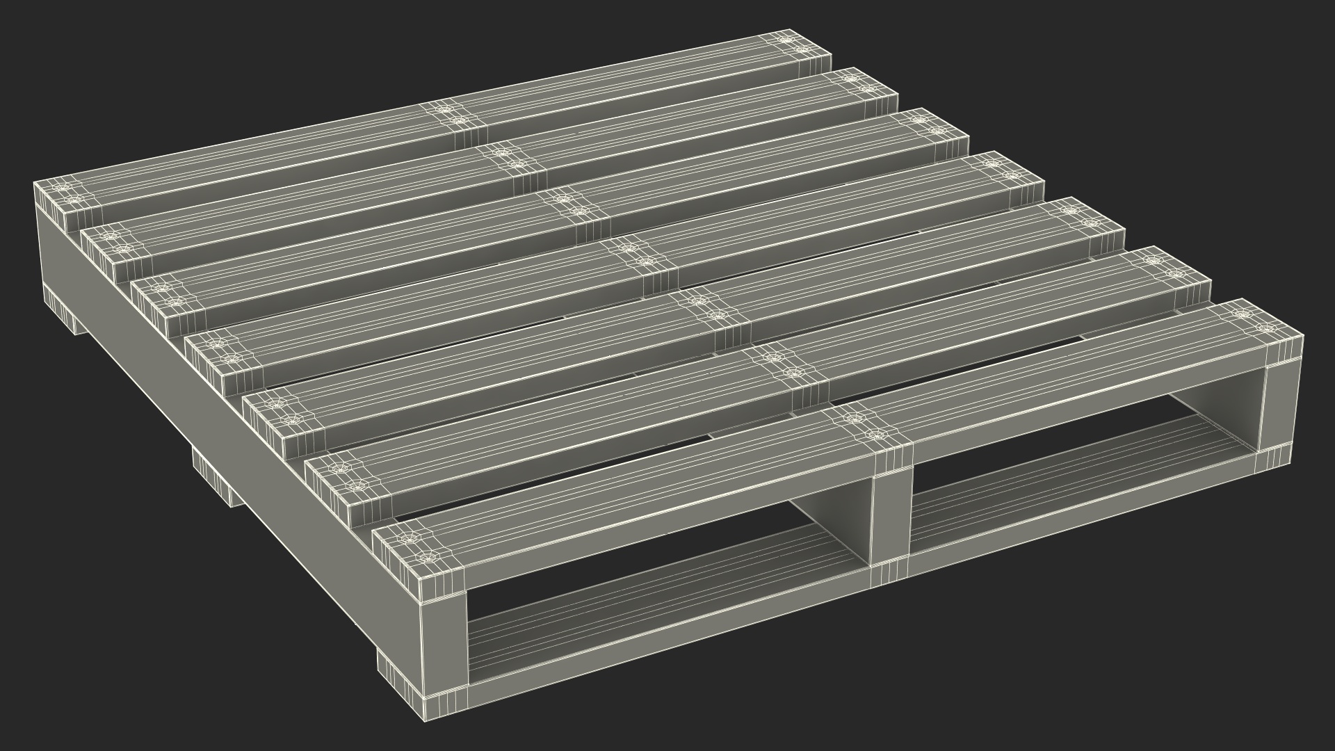 3D Pallet Stacker Everest Yellow with Wooden Pallet model