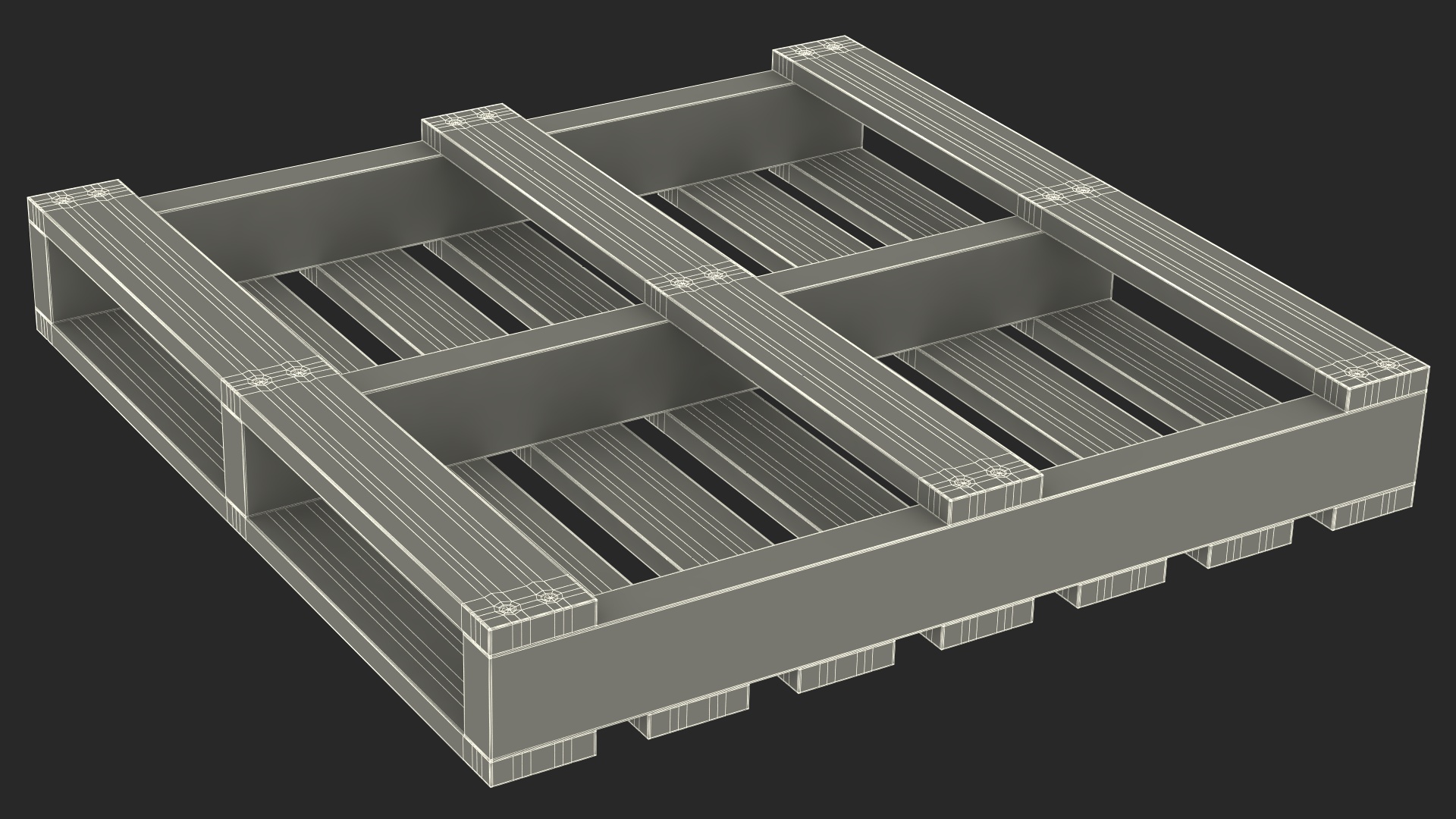 3D Pallet Stacker Everest Yellow with Wooden Pallet model