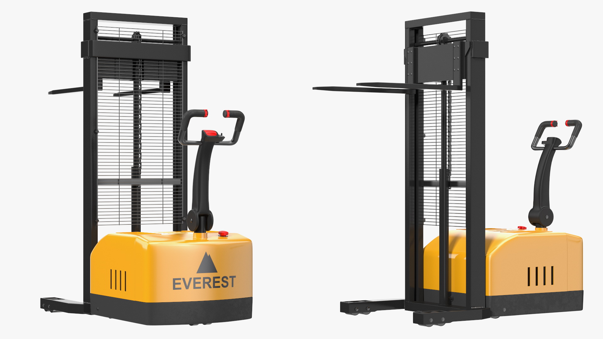 3D Pallet Stacker Everest Yellow with Wooden Pallet model