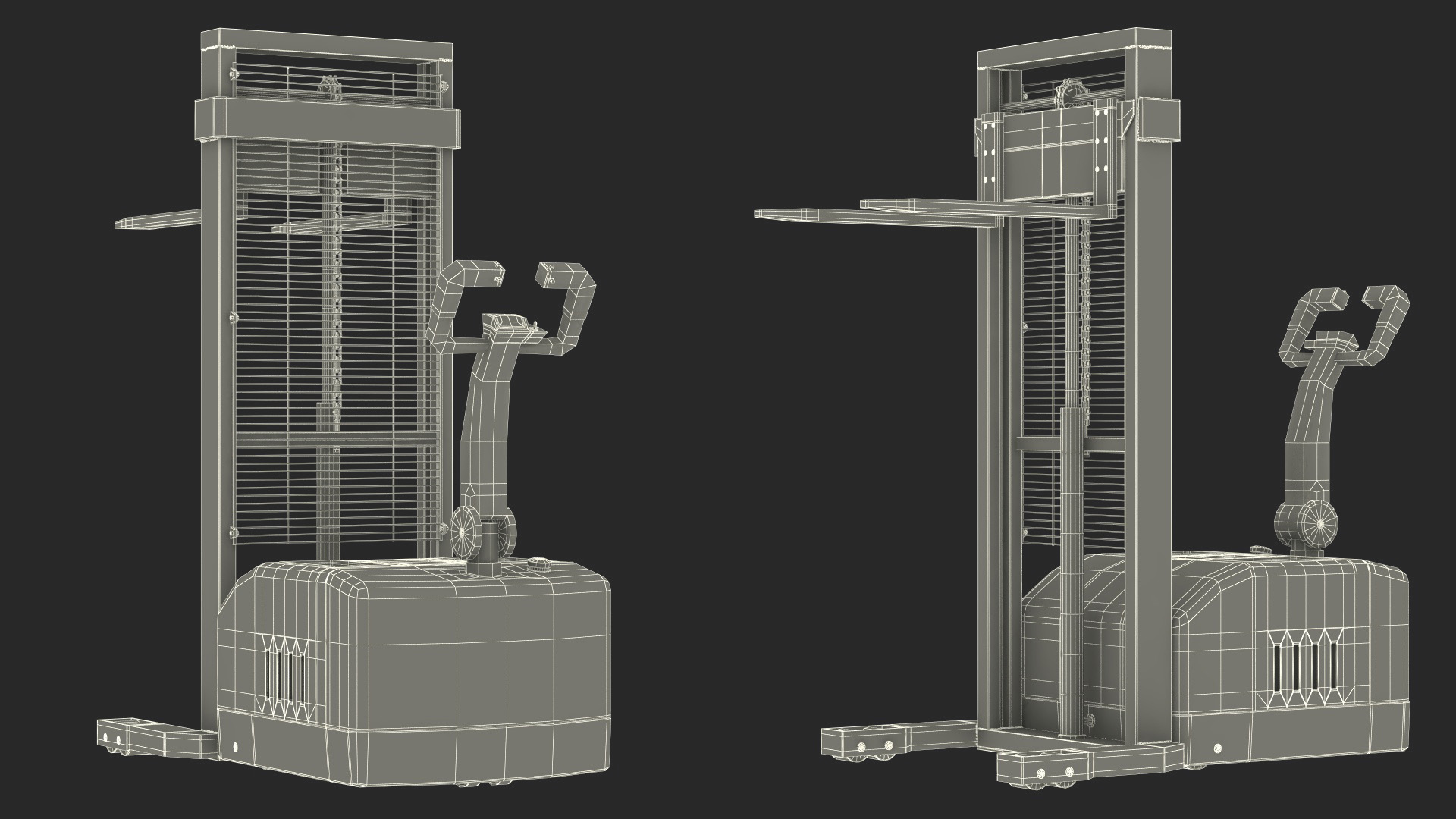 3D Pallet Stacker Everest Yellow with Wooden Pallet model
