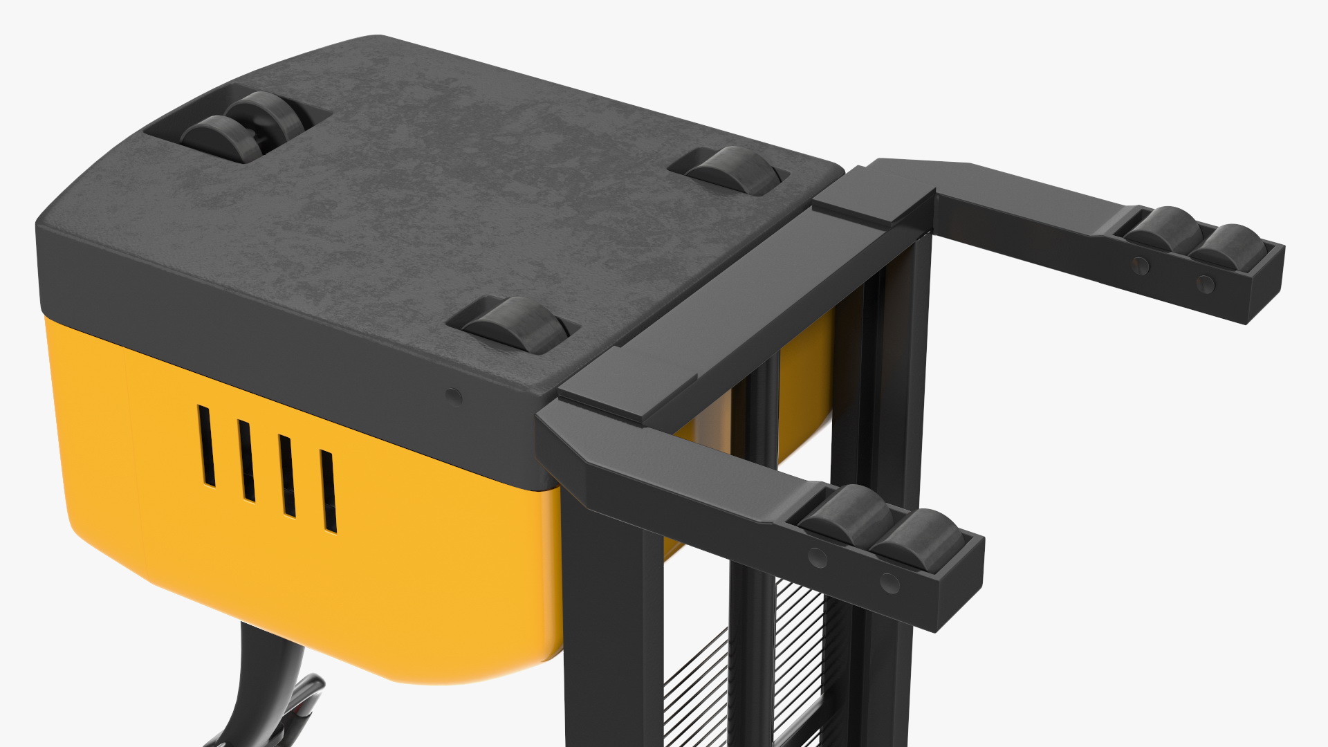 3D Pallet Stacker Everest Yellow with Wooden Pallet model