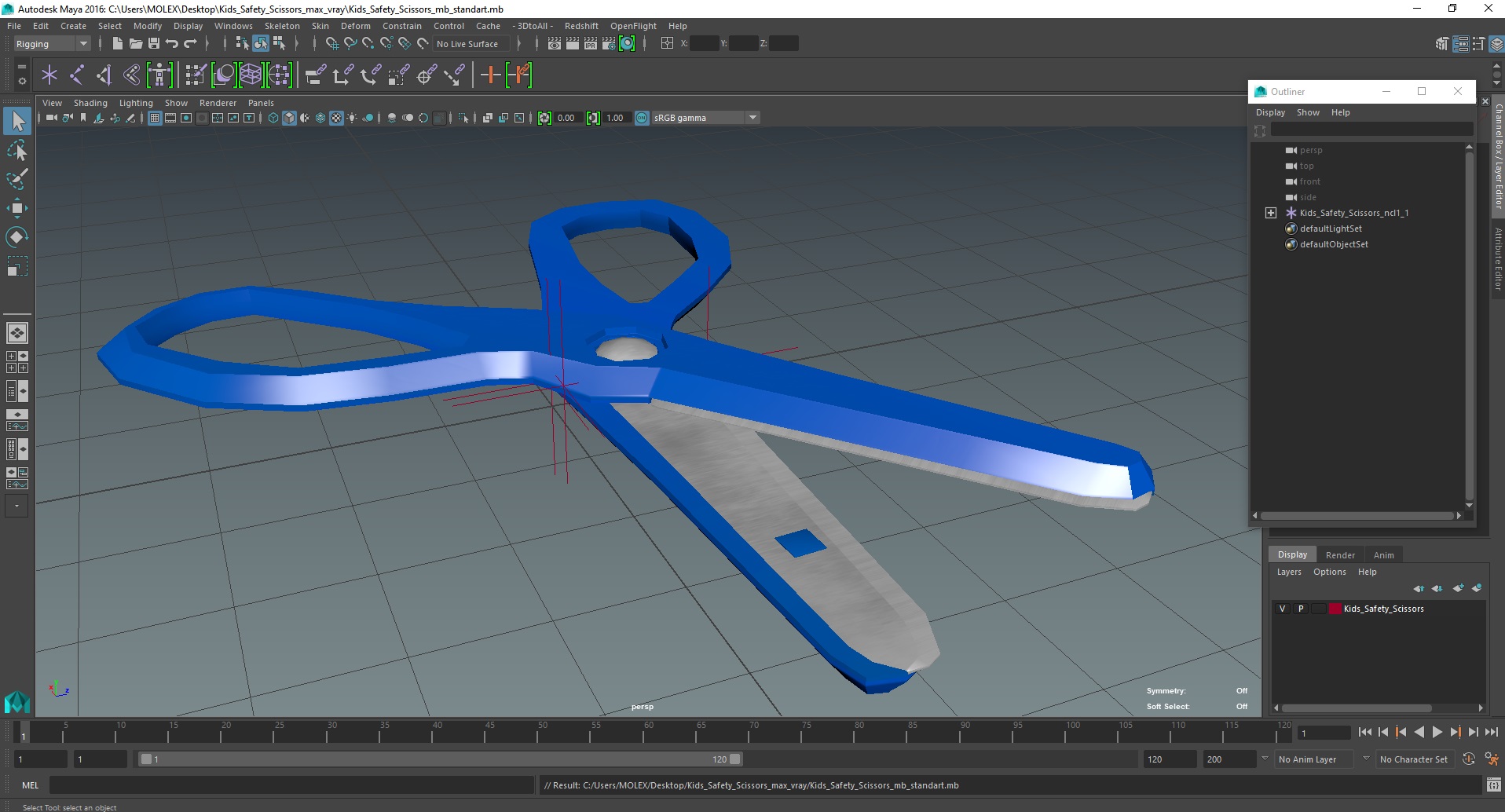 3D model Kids Safety Scissors