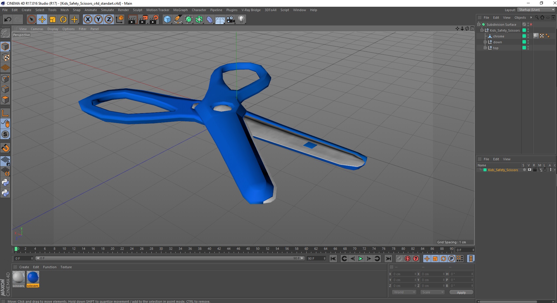 3D model Kids Safety Scissors