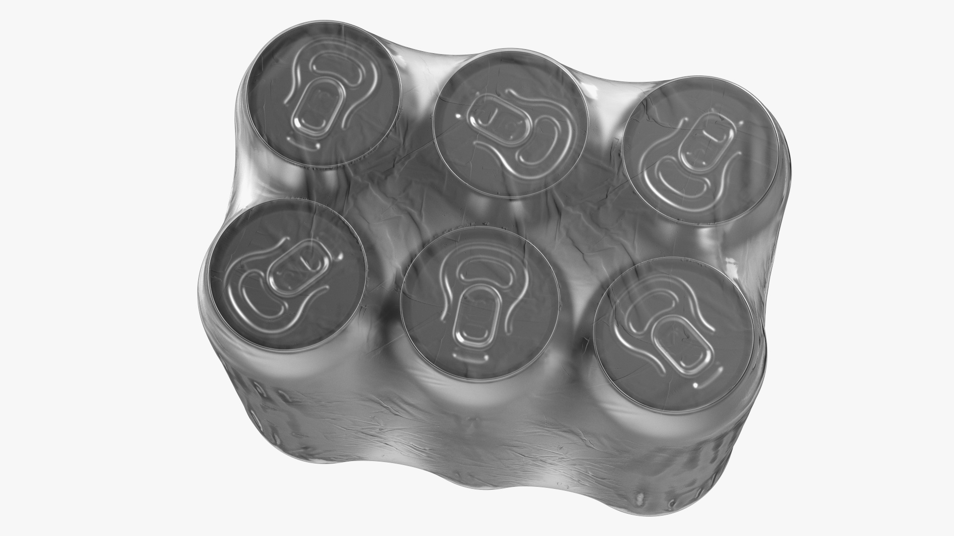 3D 6-can 500ml Transparent Pack model