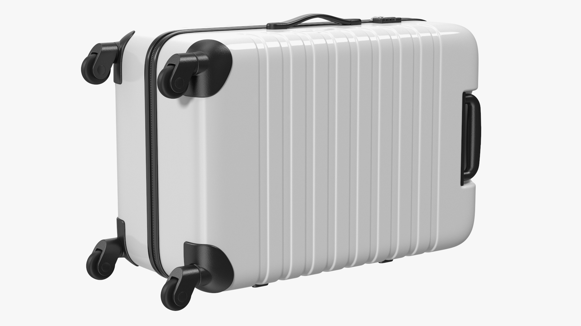 3D KLM Care E Robot and White Luggage Bag model