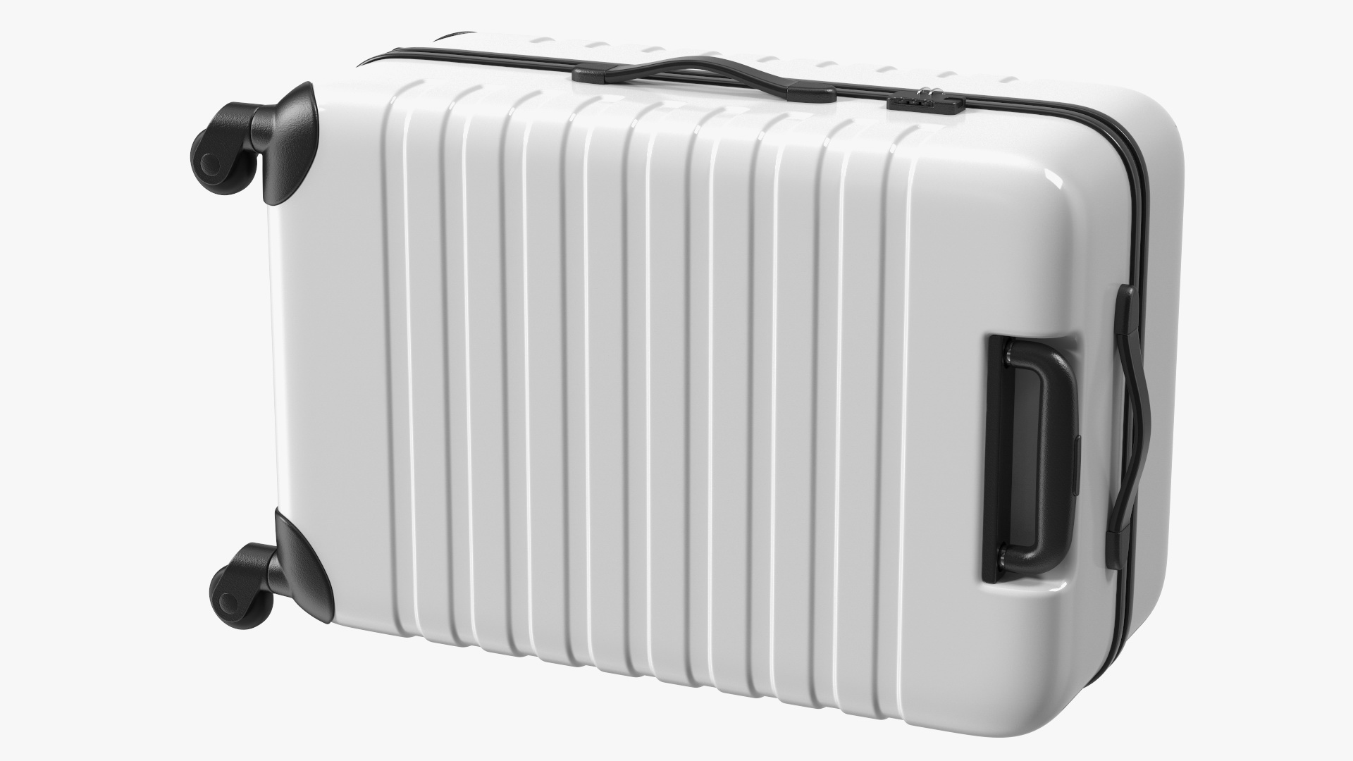 3D KLM Care E Robot and White Luggage Bag model