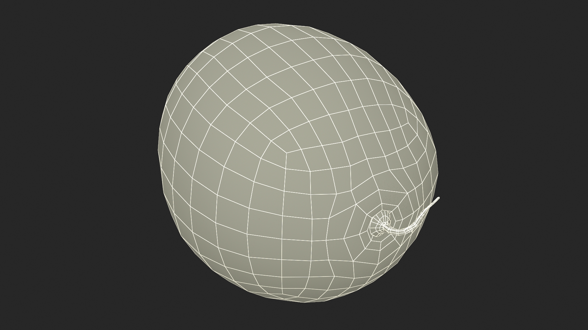 3D model Round Stripped Watermelon