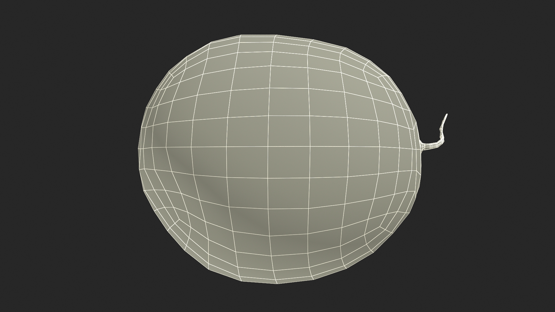3D model Round Stripped Watermelon