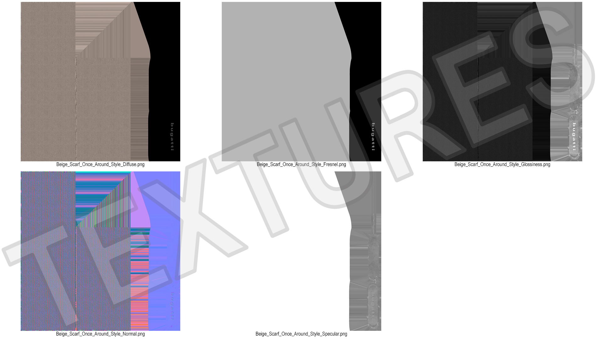 Beige Scarf Once Around Style 3D model