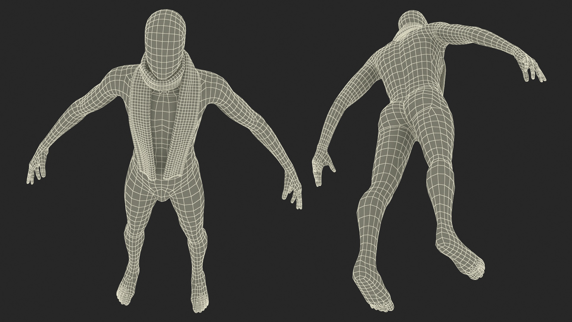 Beige Scarf Once Around Style 3D model