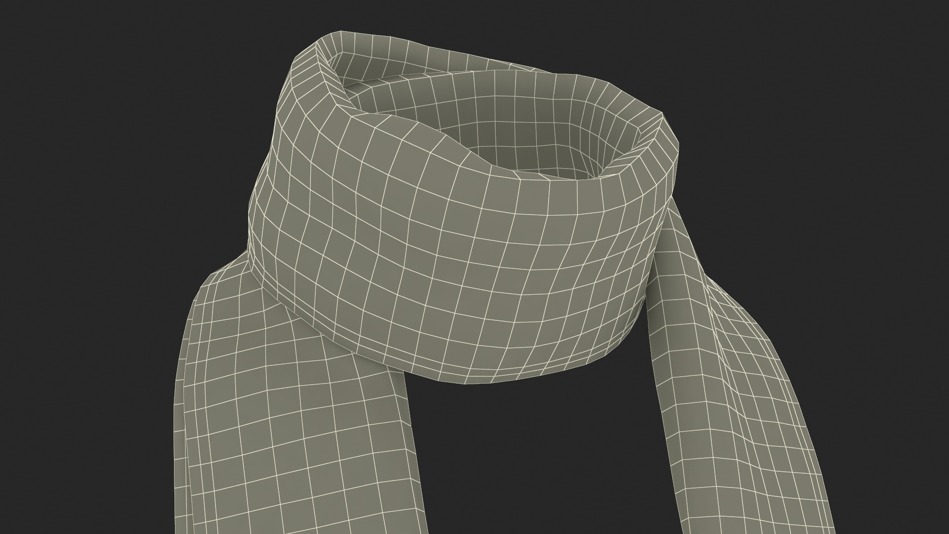 Beige Scarf Once Around Style 3D model