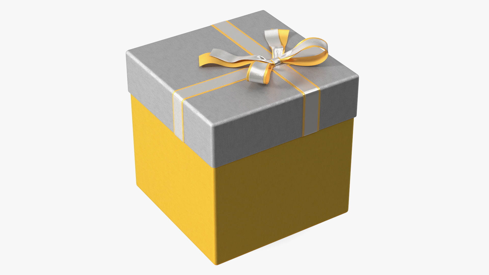 Wrapped Gift Box with Satin Ribbon 3D model