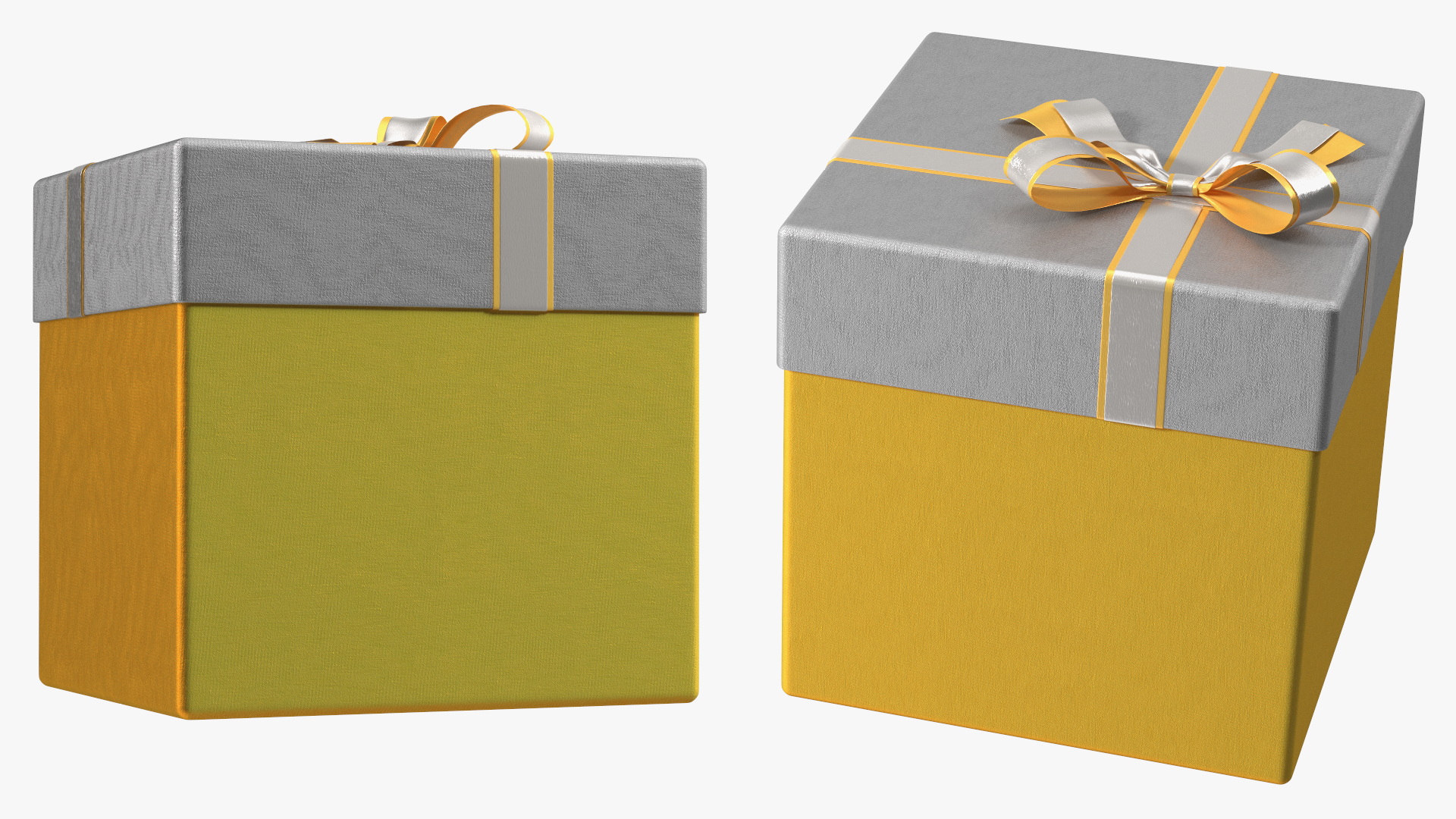 Wrapped Gift Box with Satin Ribbon 3D model